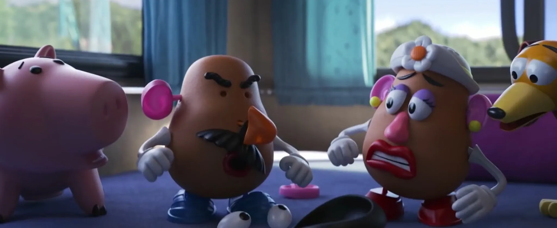 John Ratzenberger, Blake Clark, Estelle Harris, and Don Rickles in Toy Story 4 (2019)