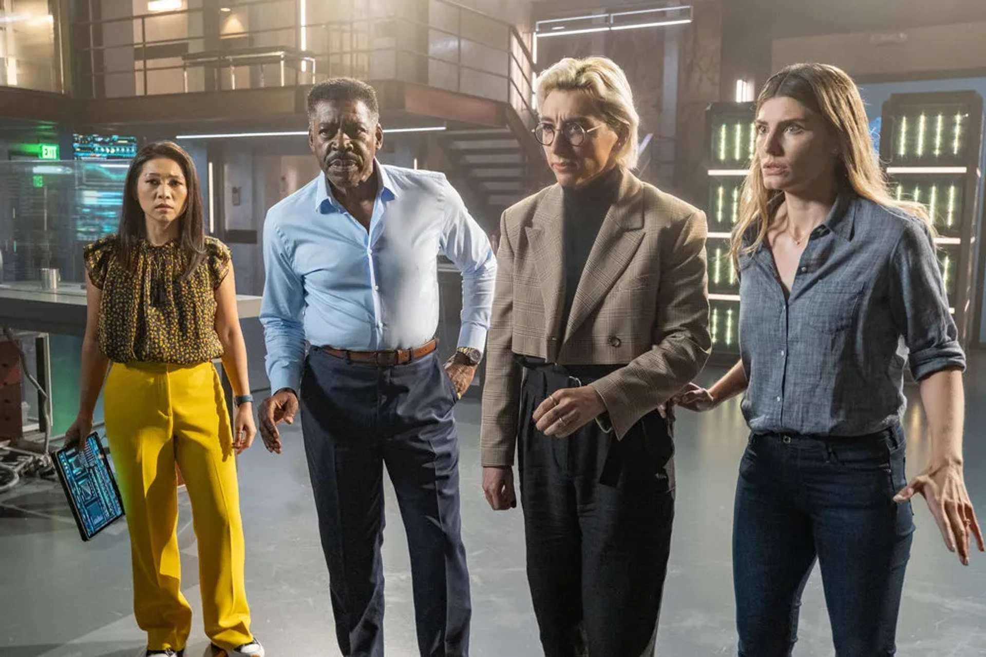 Ernie Hudson, Nanrisa Lee, Mason Alexander Park, and Caitlin Bassett in Quantum Leap (2022)