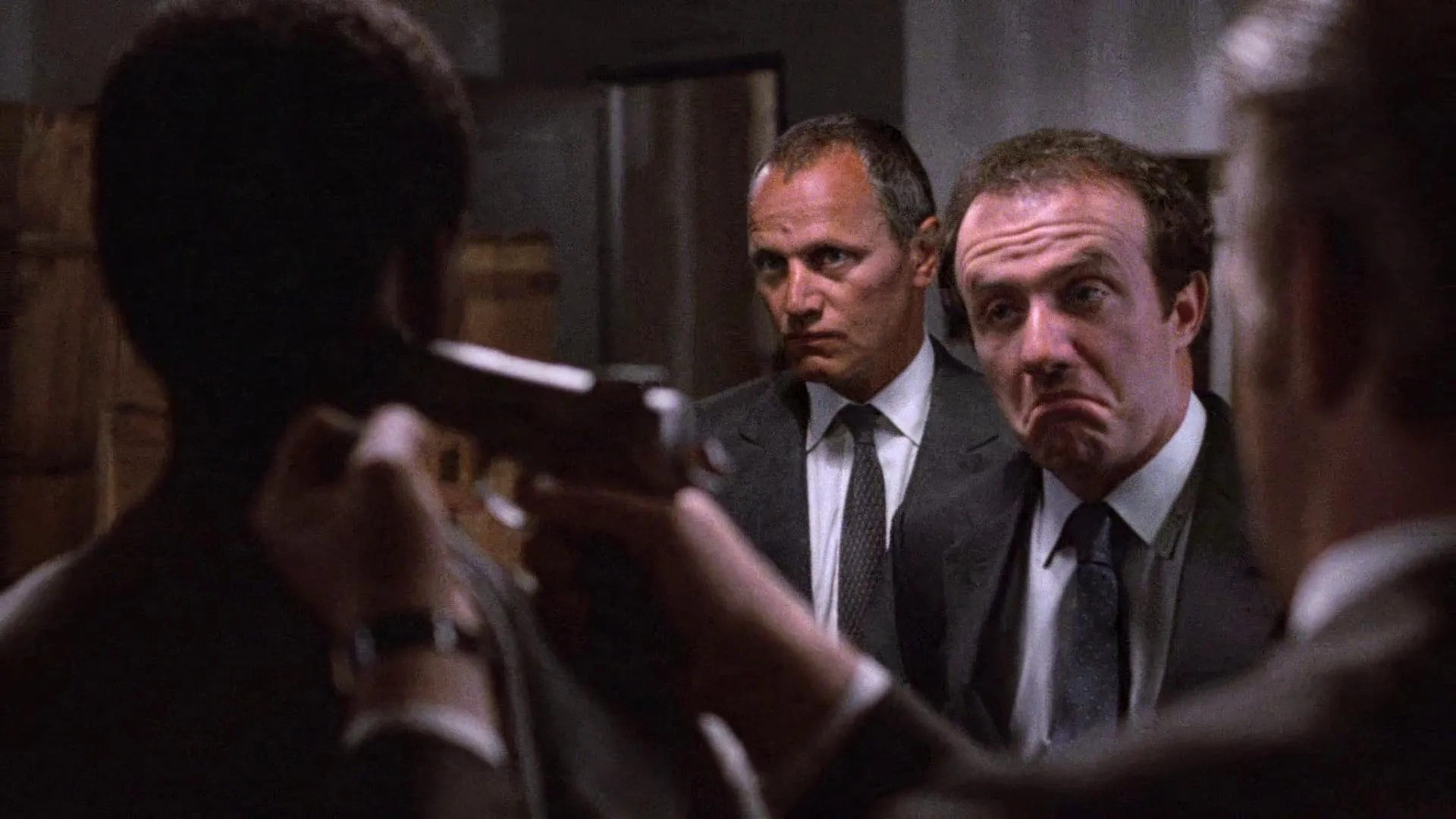 Eddie Murphy, Steven Berkoff, and Jonathan Banks in Beverly Hills Cop (1984)