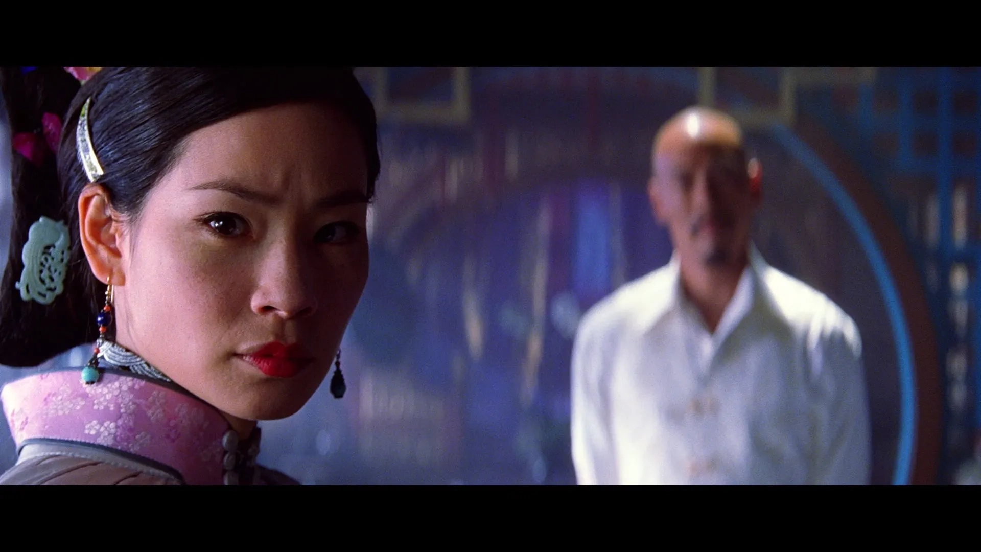 Lucy Liu and Roger Yuan in Shanghai Noon (2000)