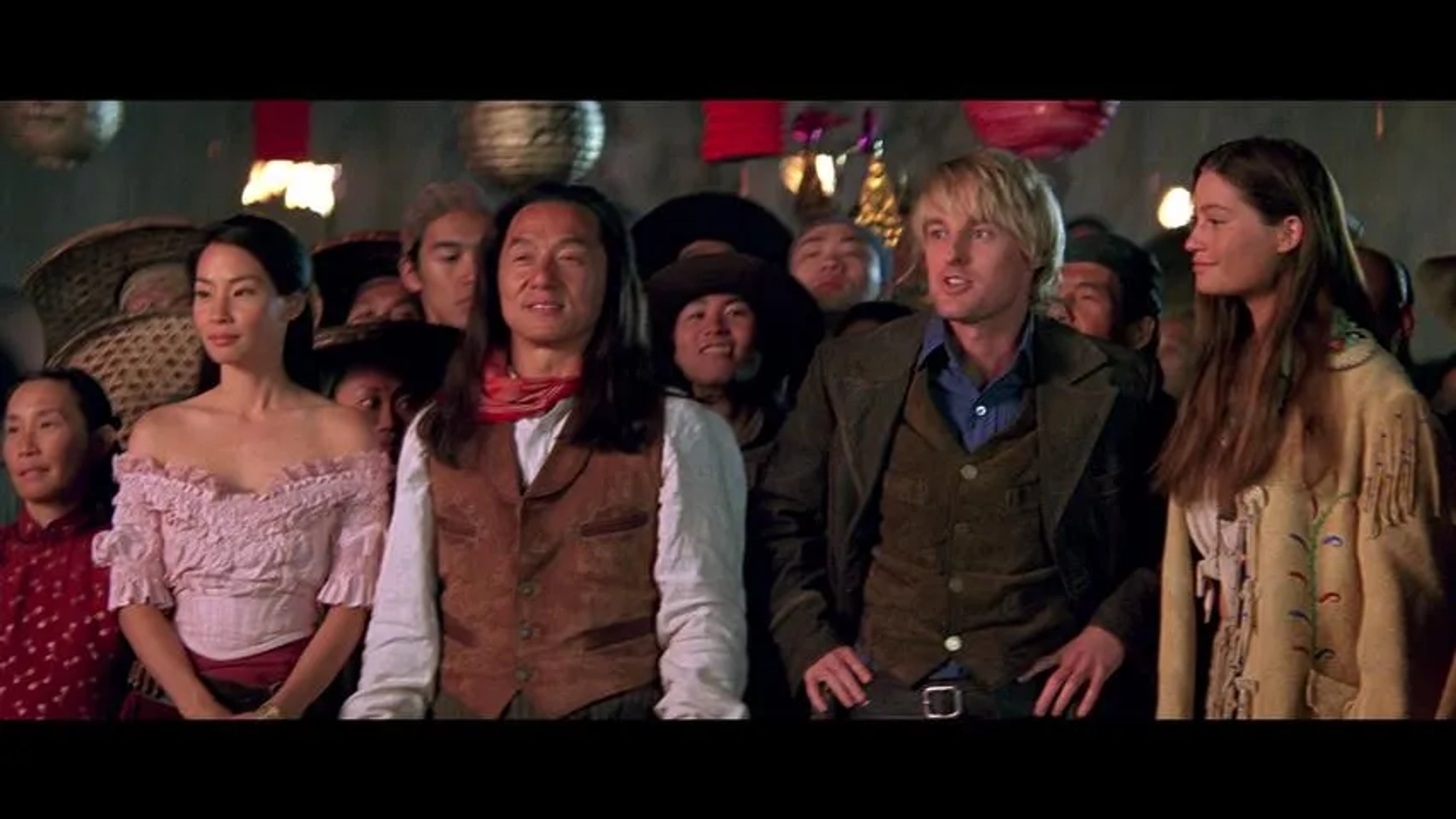 Jackie Chan, Lucy Liu, Owen Wilson, and Brandon Merrill in Shanghai Noon (2000)