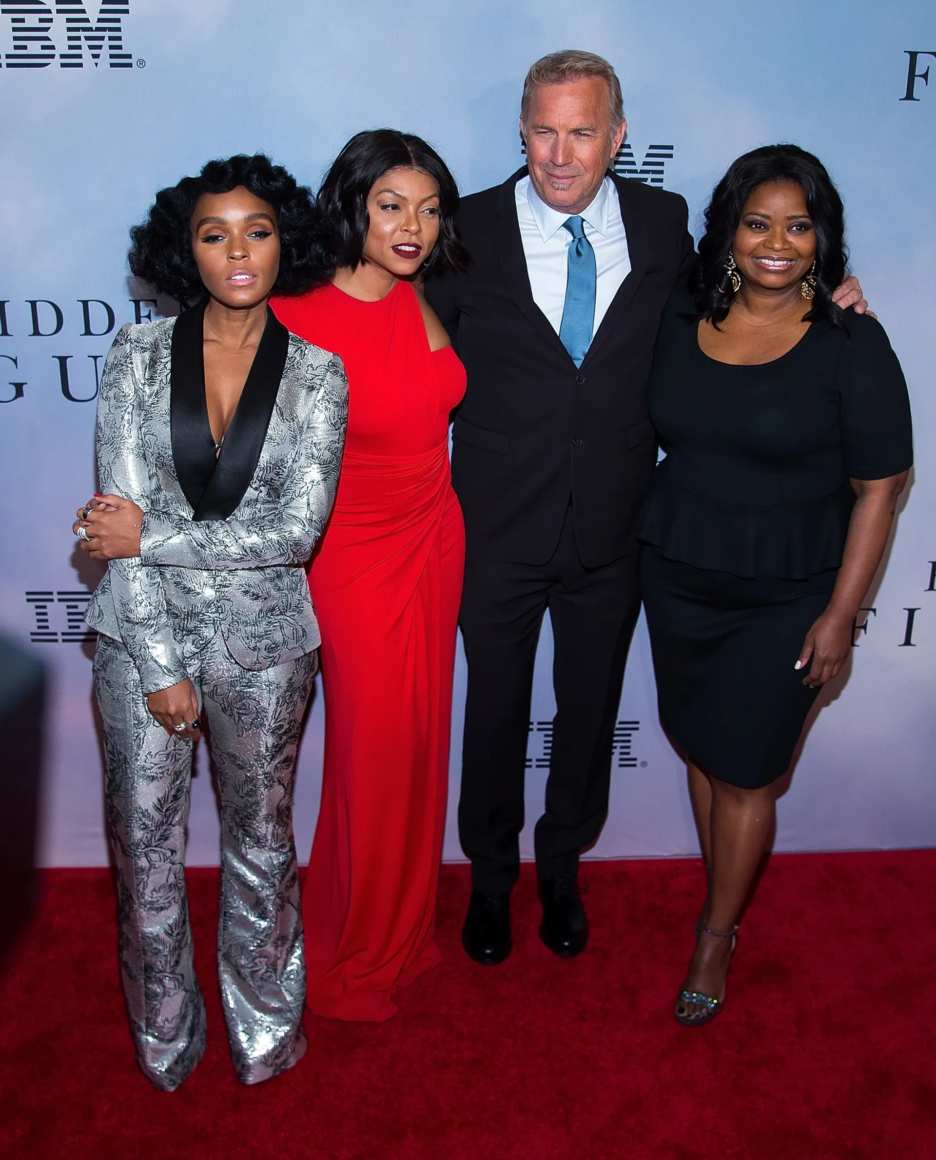 Kevin Costner, Taraji P. Henson, Octavia Spencer, and Janelle Monáe at an event for Hidden Figures (2016)