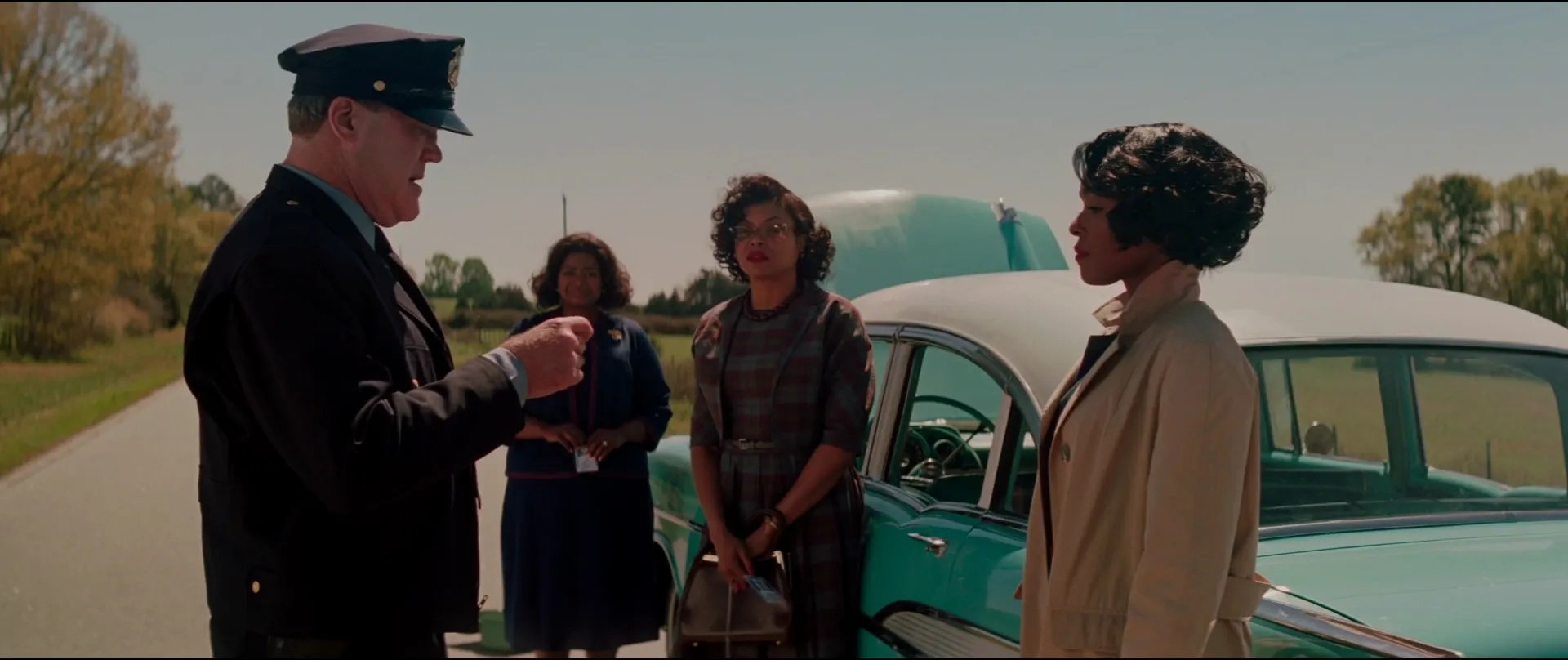 Taraji P. Henson, Ron Clinton Smith, Octavia Spencer, and Janelle Monáe in Hidden Figures (2016)