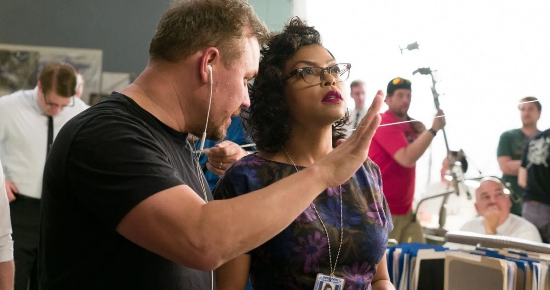 Taraji P. Henson and Theodore Melfi in Hidden Figures (2016)