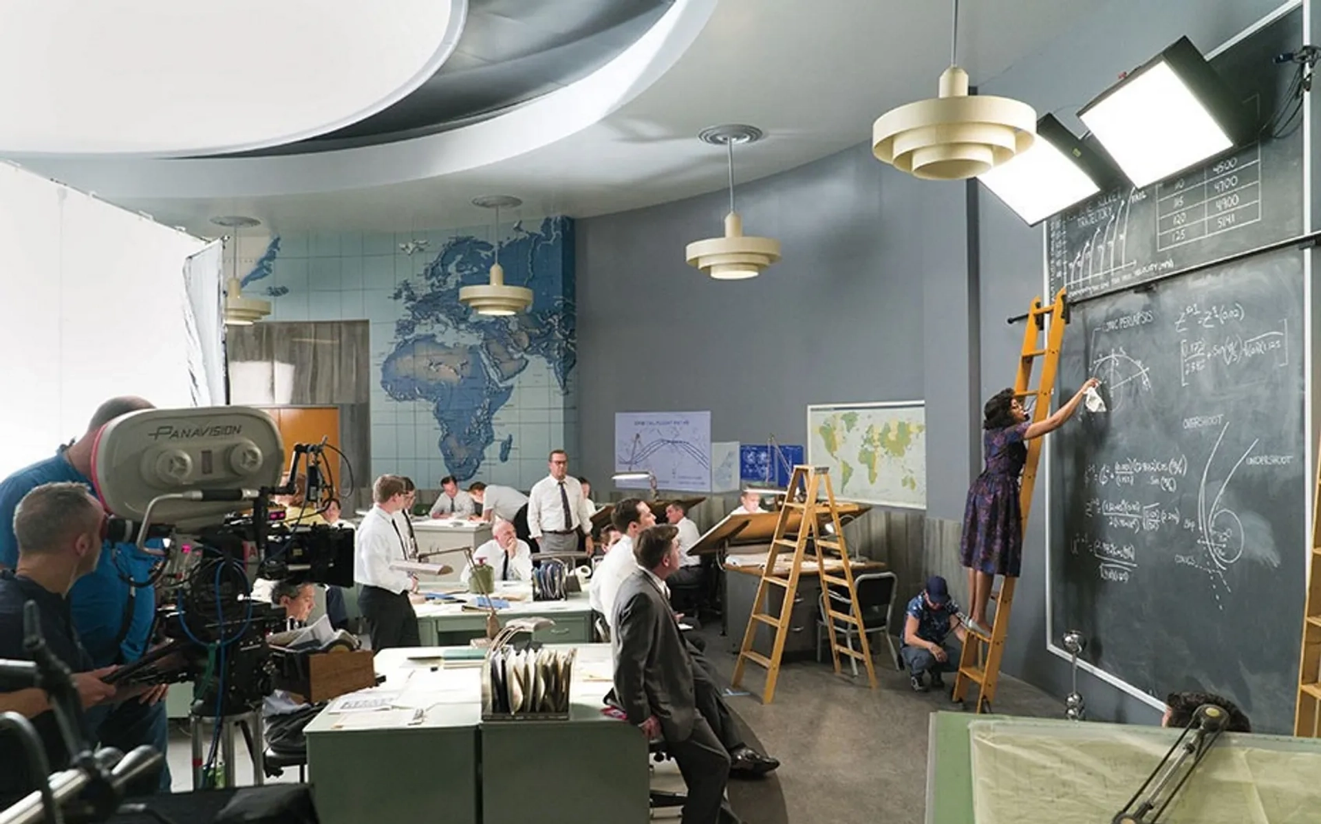 Kevin Costner, Taraji P. Henson, and Jim Parsons in Hidden Figures (2016)