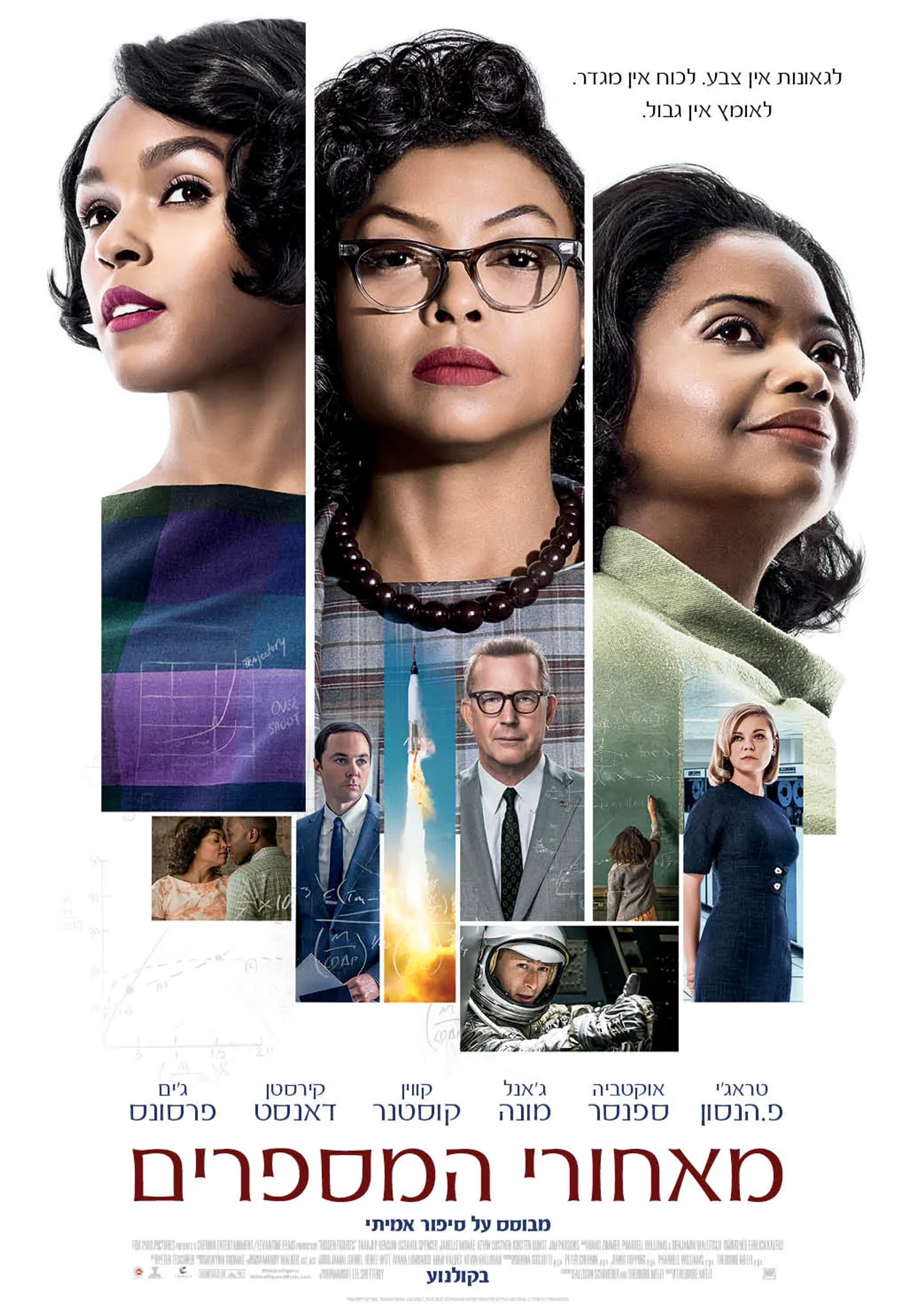 Kevin Costner, Kirsten Dunst, Taraji P. Henson, Octavia Spencer, Mahershala Ali, Glen Powell, Jim Parsons, and Janelle Monáe in Hidden Figures (2016)