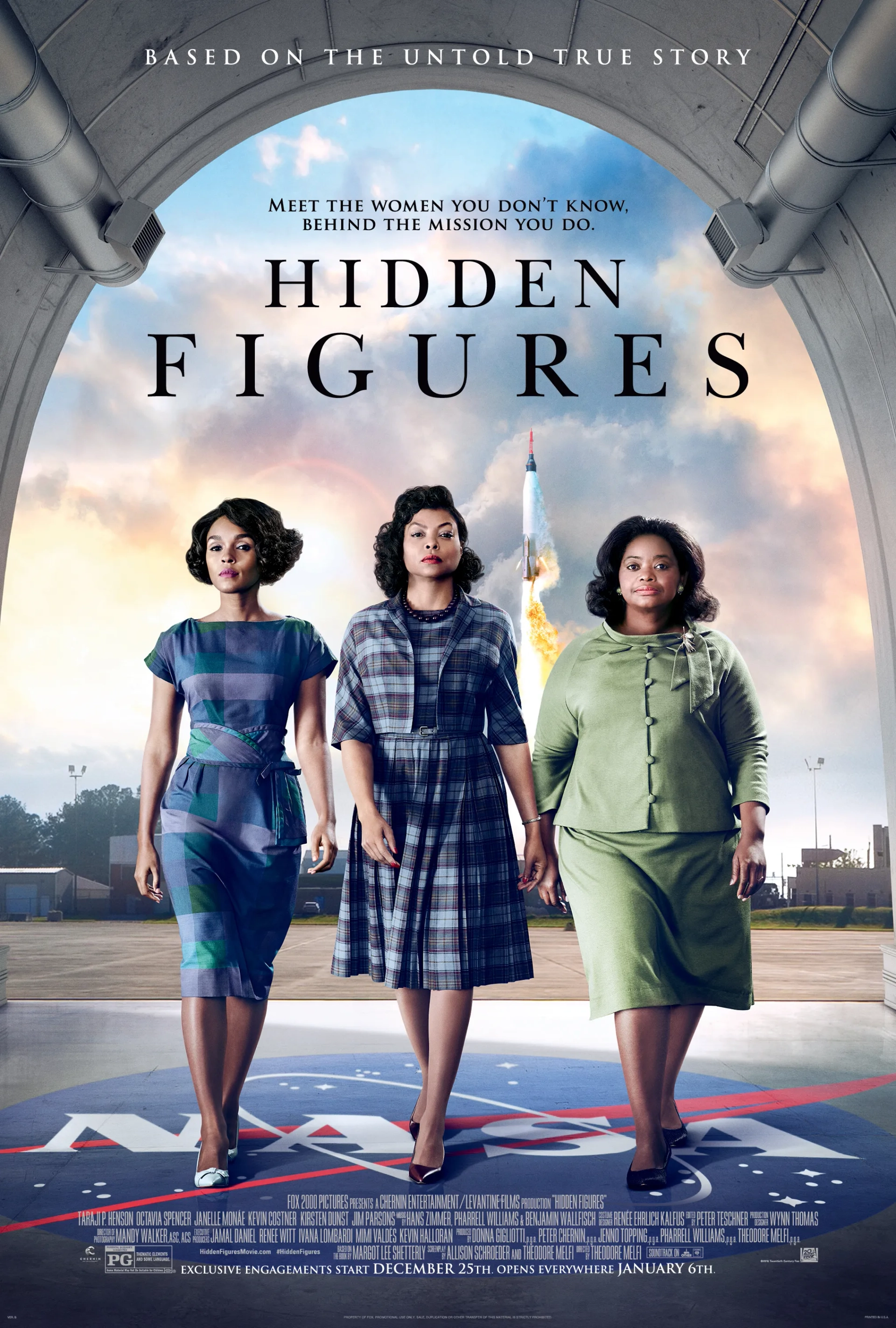 Taraji P. Henson, Octavia Spencer, and Janelle Monáe in Hidden Figures (2016)