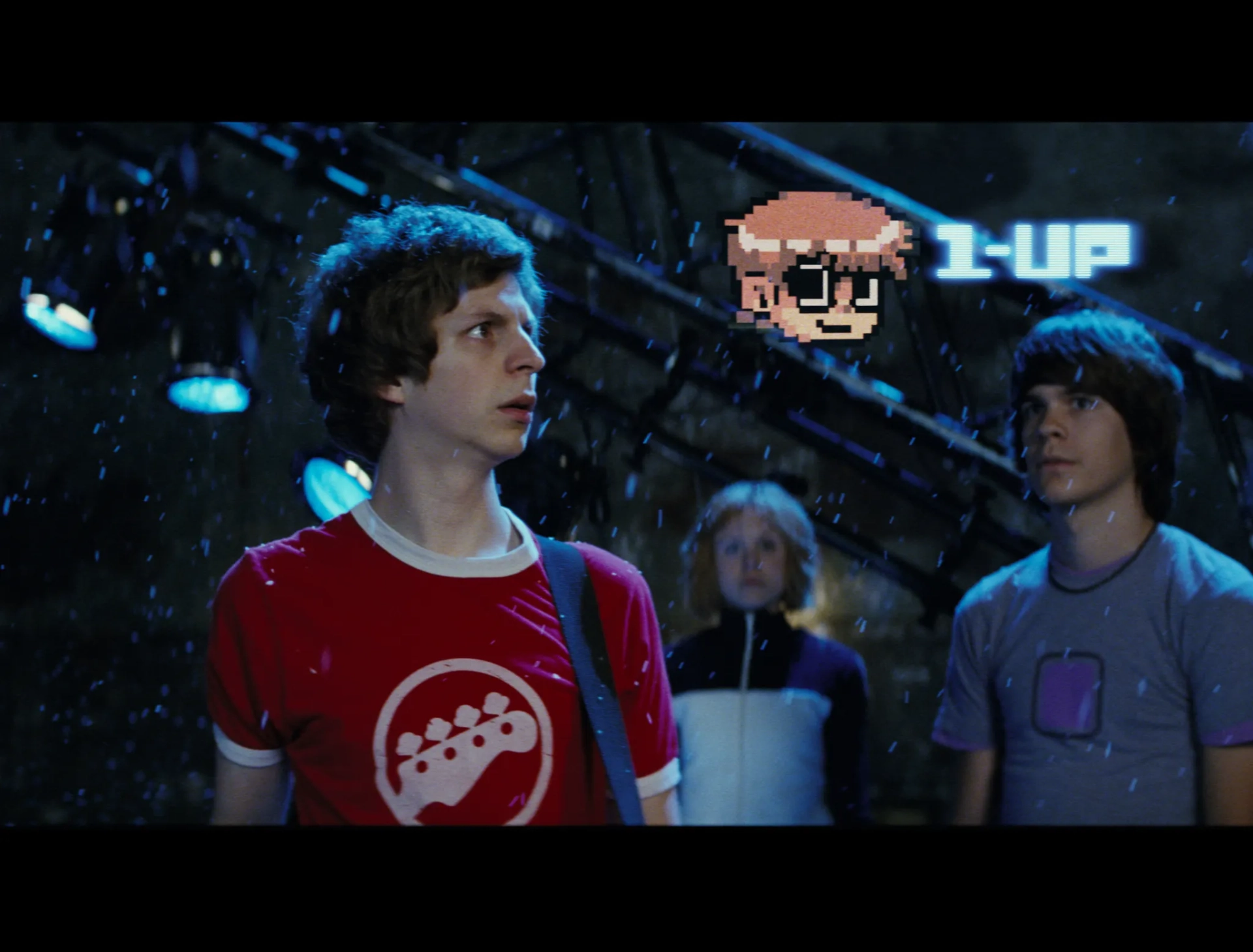 Michael Cera, Alison Pill, and Johnny Simmons in Scott Pilgrim vs. the World (2010)