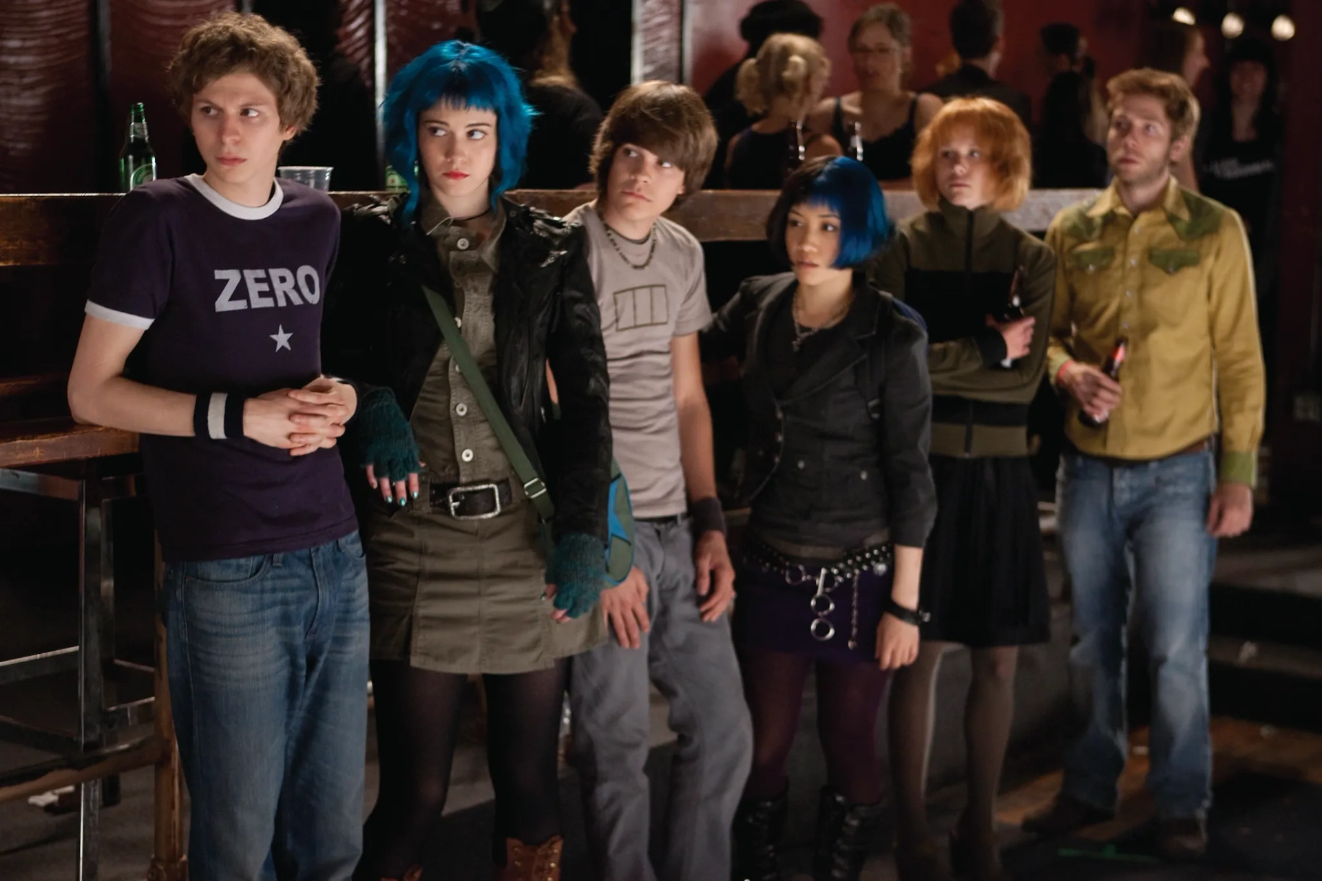 Michael Cera, Alison Pill, Mark Webber, Mary Elizabeth Winstead, Johnny Simmons, and Ellen Wong in Scott Pilgrim vs. the World (2010)