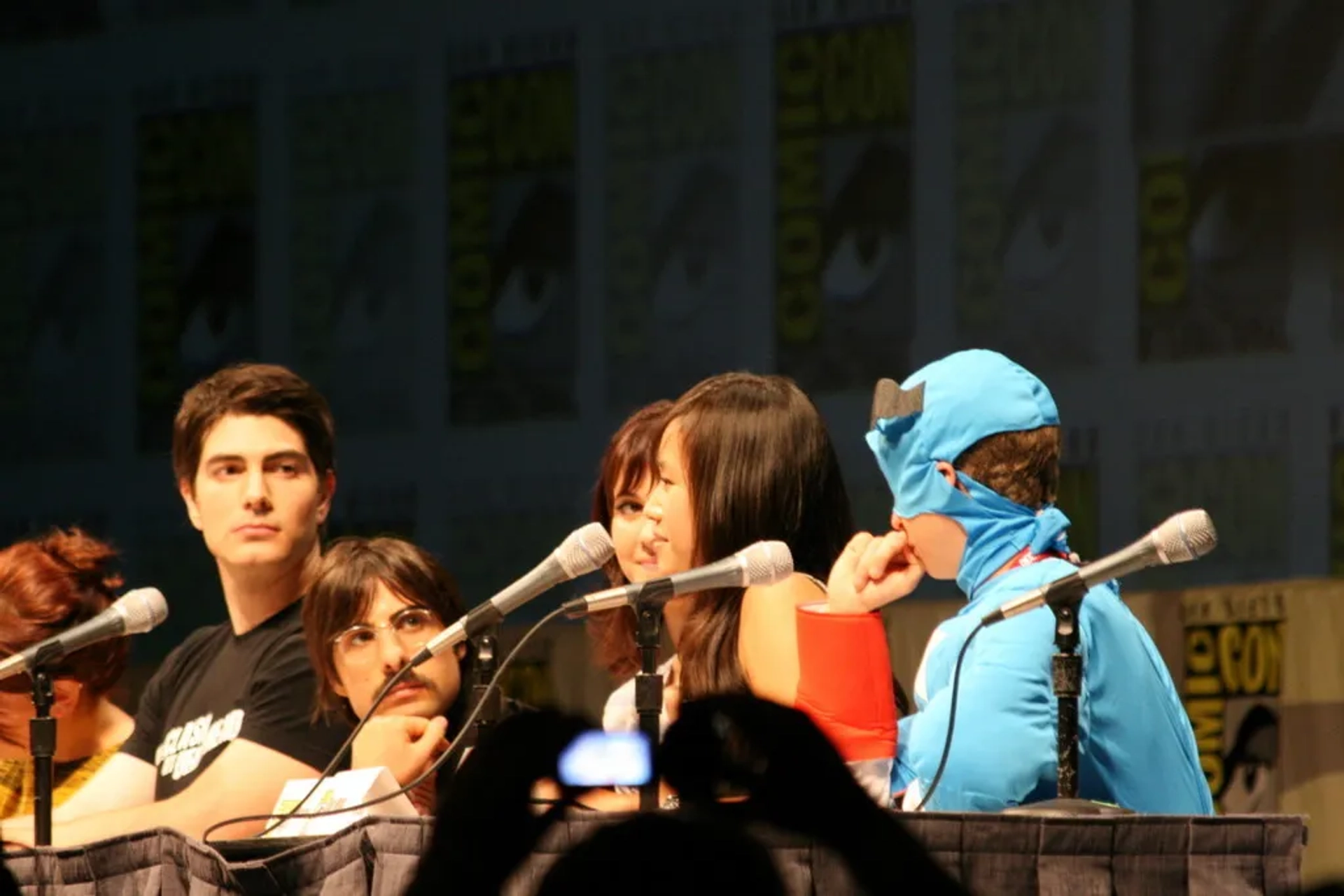 Jason Schwartzman, Michael Cera, Brandon Routh, Mae Whitman, Mary Elizabeth Winstead, and Ellen Wong at an event for Scott Pilgrim vs. the World (2010)