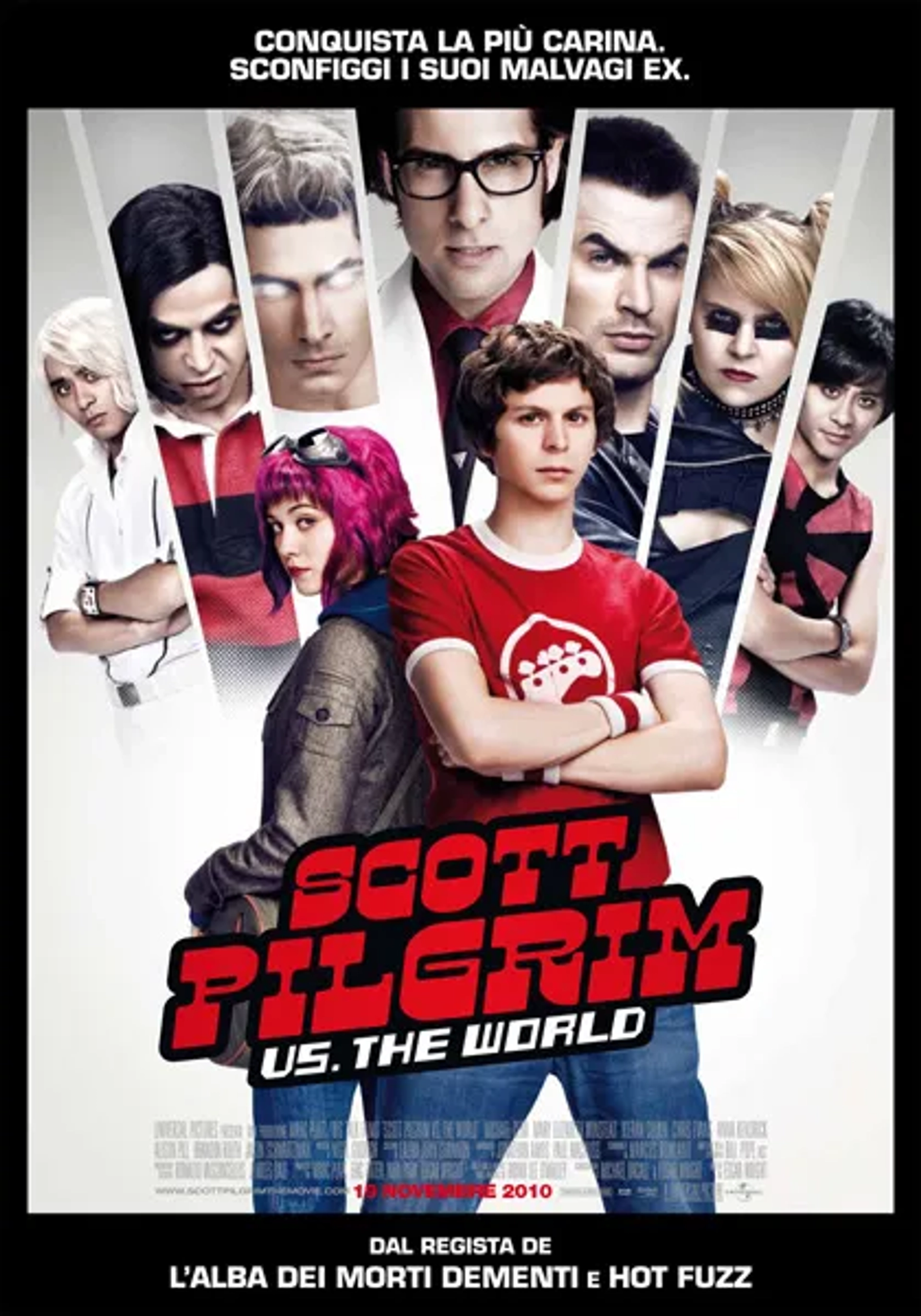 Jason Schwartzman, Michael Cera, Chris Evans, Brandon Routh, Mae Whitman, Mary Elizabeth Winstead, Satya Bhabha, Shôta Saitô, and Keita Saitou in Scott Pilgrim vs. the World (2010)