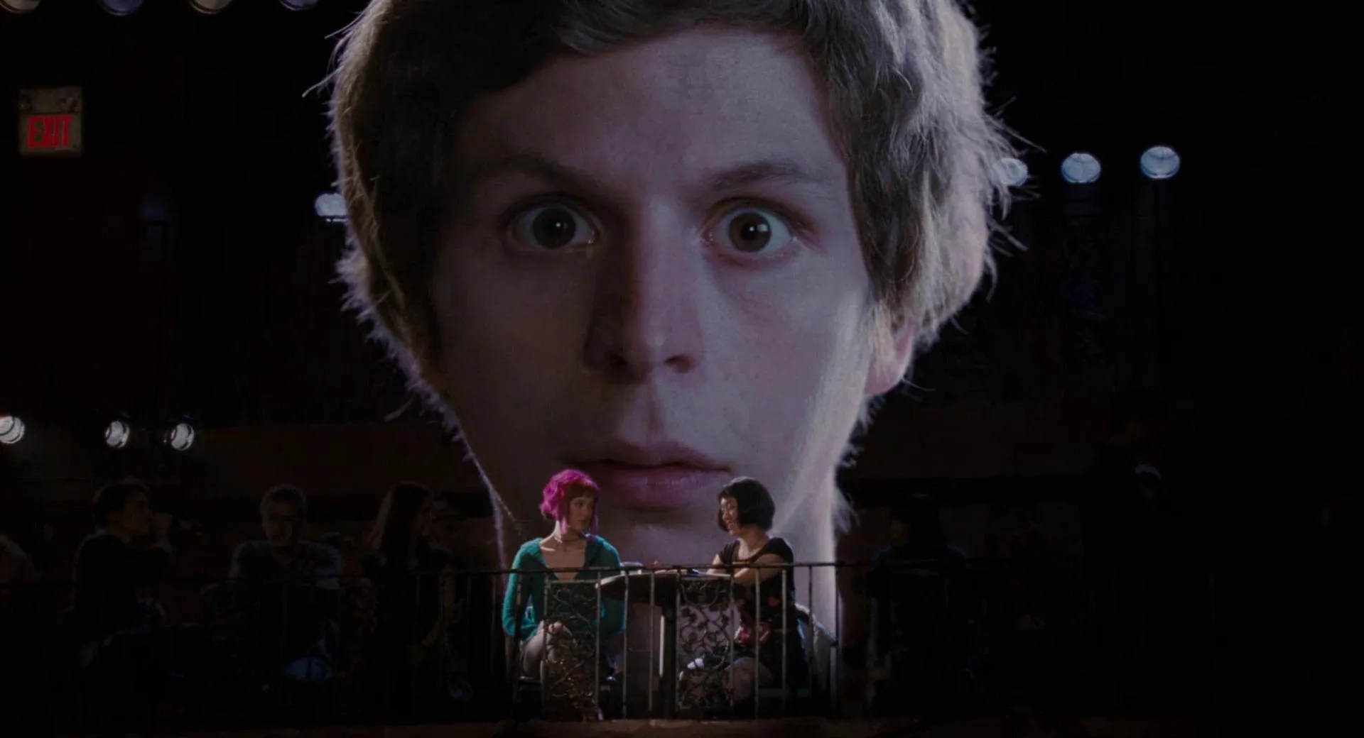 Michael Cera, Aubrey Plaza, and Ellen Wong in Scott Pilgrim vs. the World (2010)