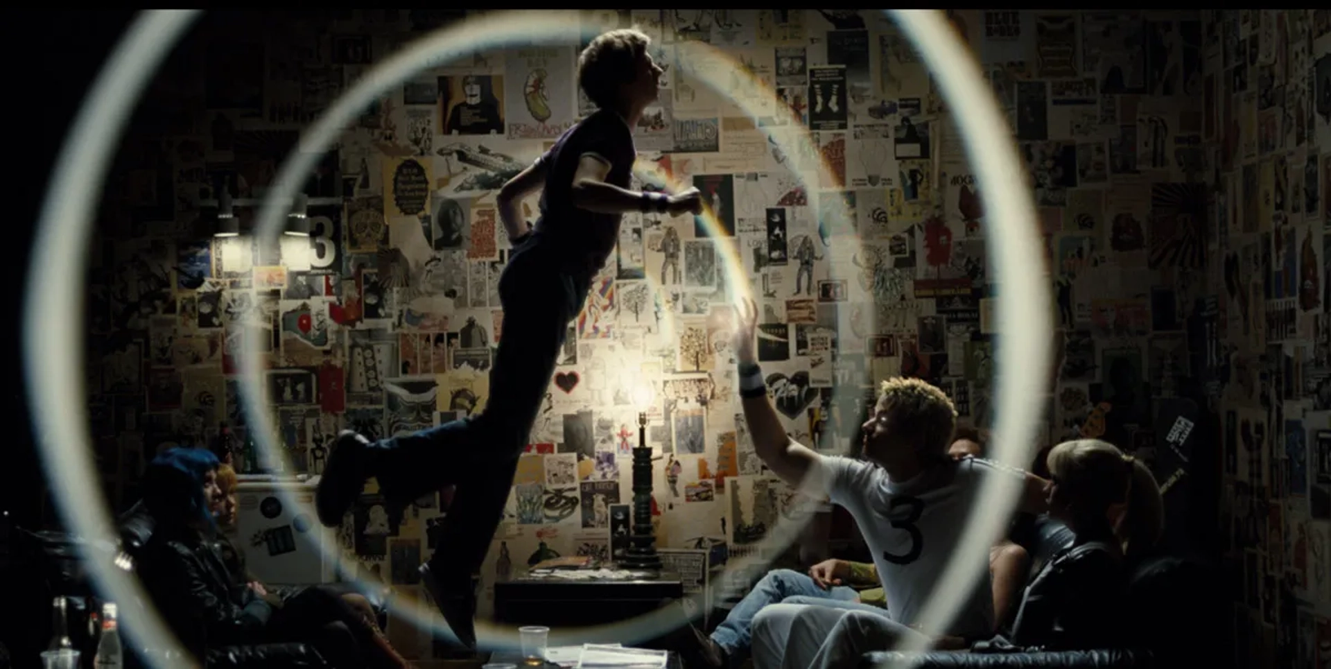 Michael Cera, Brie Larson, Alison Pill, and Brandon Routh in Scott Pilgrim vs. the World (2010)