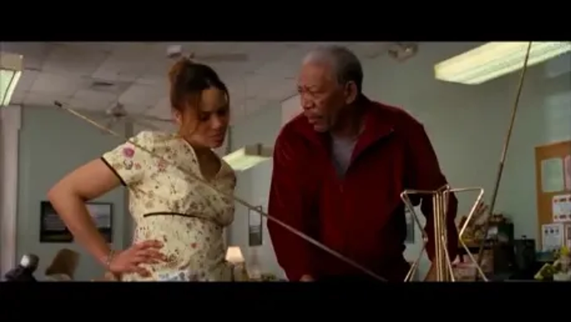 movie "RED" photo still of Jaqueline Fleming and Morgan Freeman