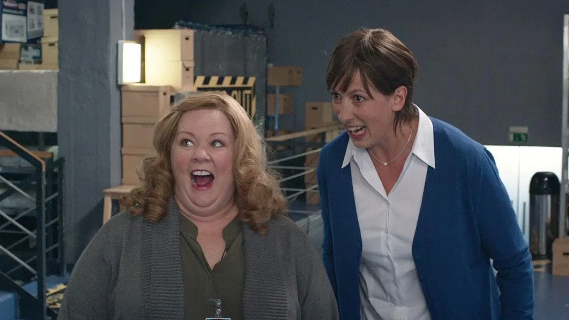 Melissa McCarthy and Miranda Hart in Spy (2015)