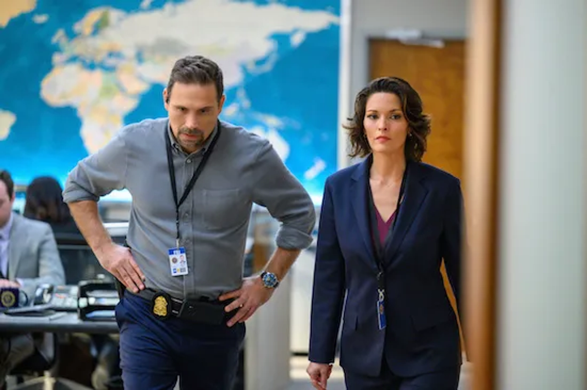 Jeremy Sisto and Alana De La Garza in FBI: Unfinished Business (2021)