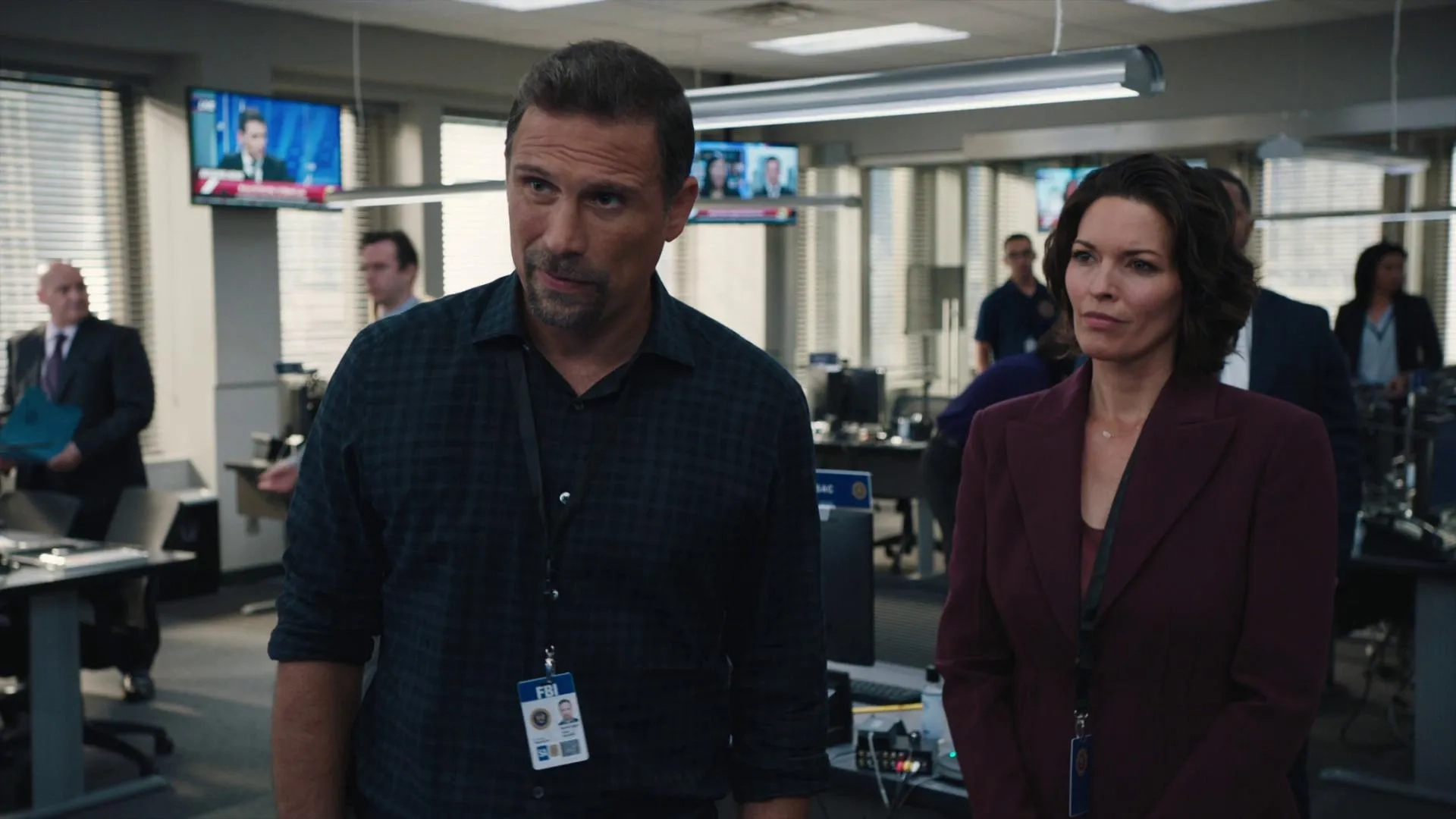 Jeremy Sisto and Alana De La Garza in FBI: All That Glitters (2021)