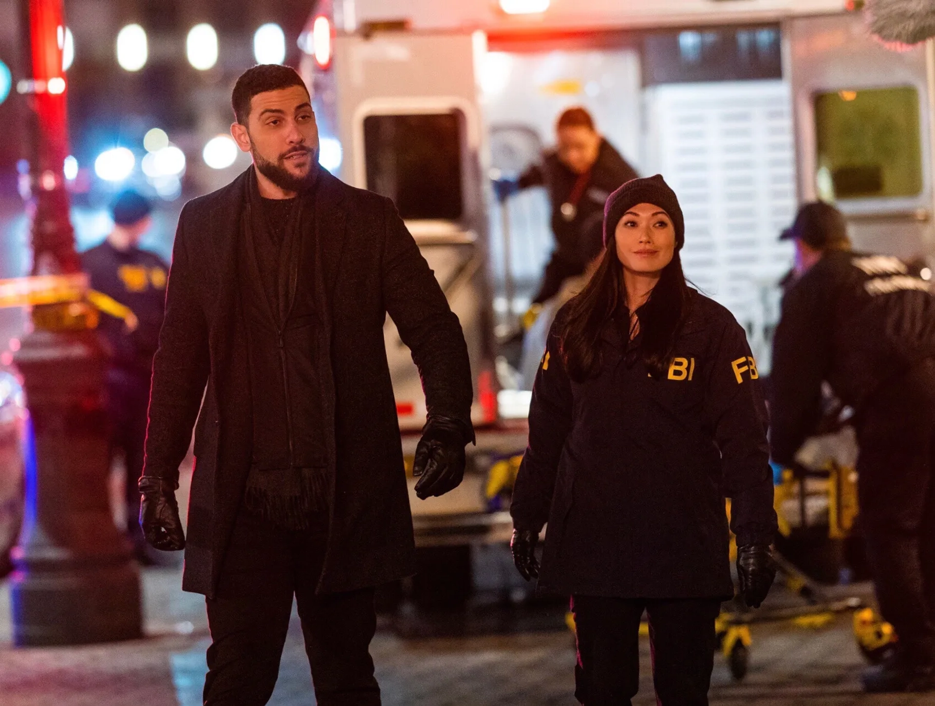 Catherine Haena Kim and Zeeko Zaki in FBI (2018)