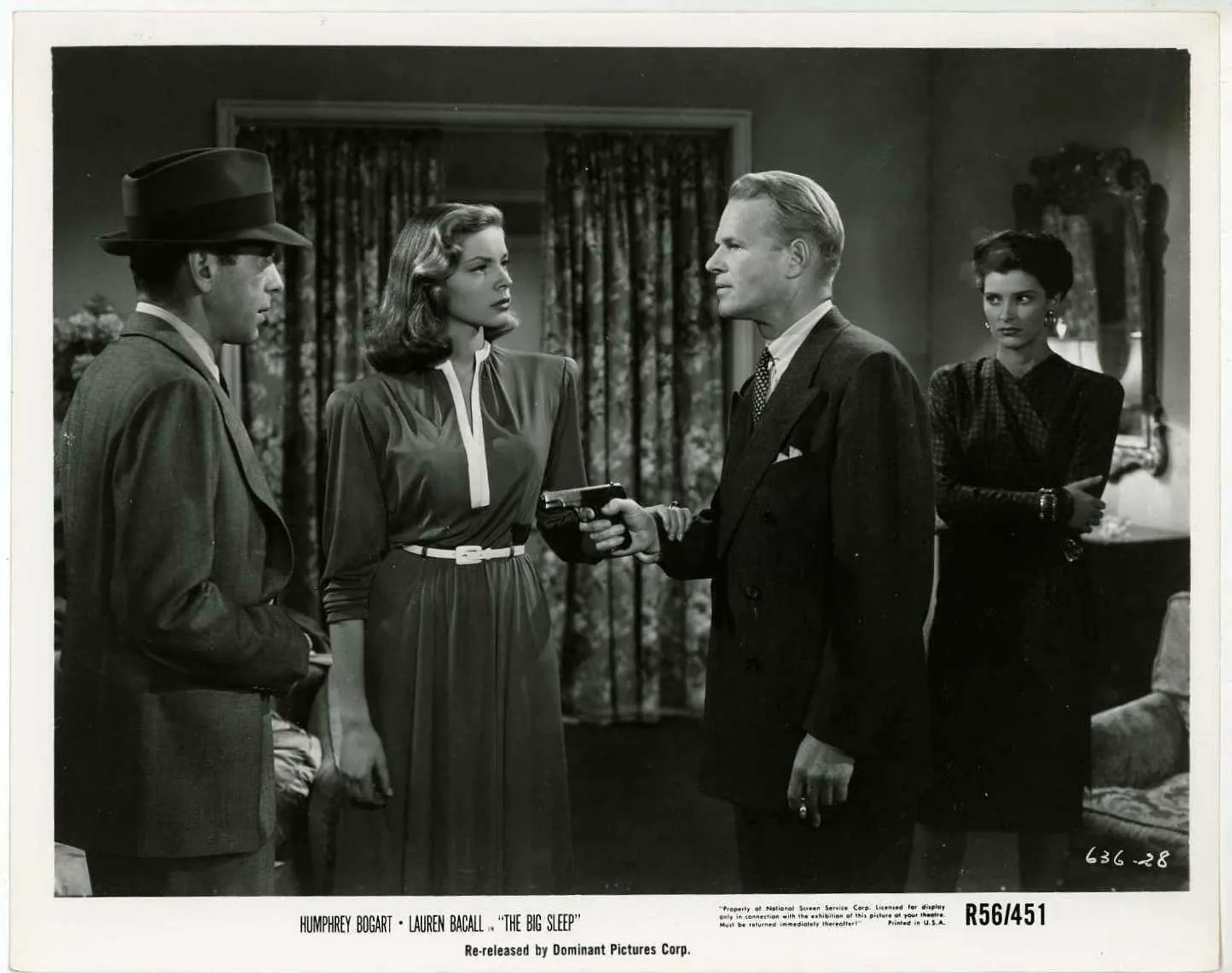 Lauren Bacall, Humphrey Bogart, and Louis Jean Heydt in The Big Sleep (1946)