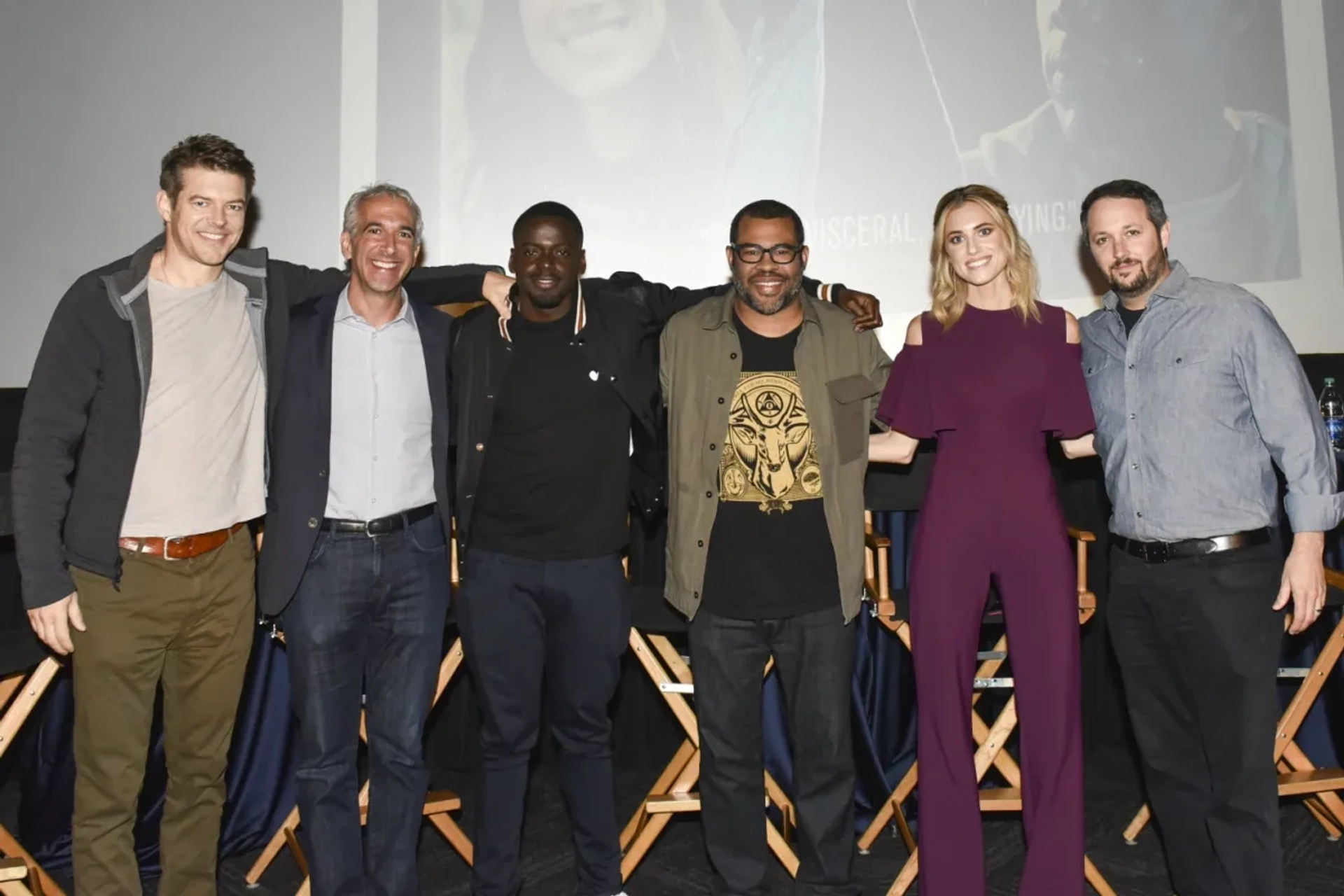 Jason Blum, Sean McKittrick, Gregory Plotkin, Edward H. Hamm Jr., Jordan Peele, Daniel Kaluuya, and Allison Williams at an event for Get Out (2017)