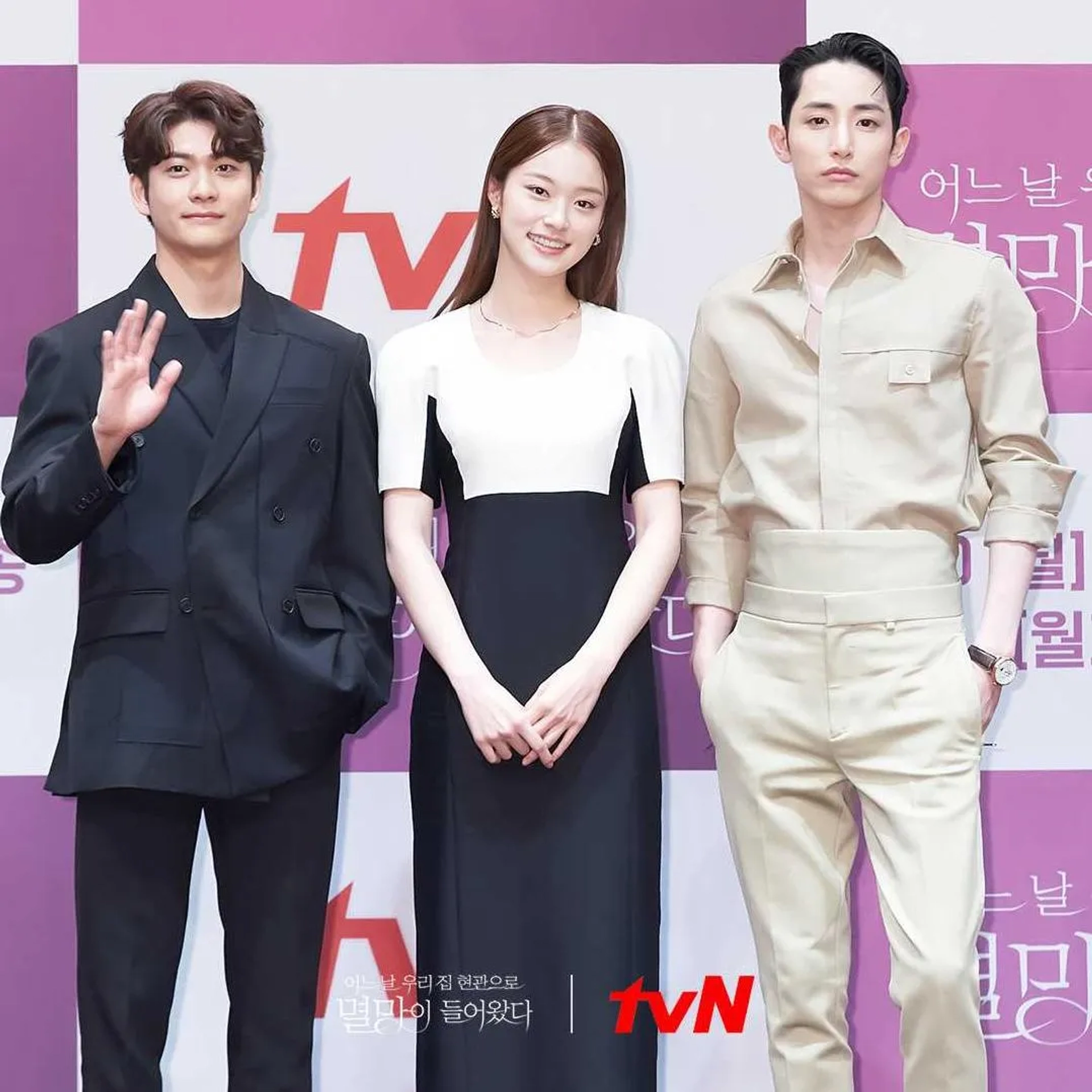 Lee Soo-hyuk, Kang Tae-oh, and Shin Do-Hyun at an event for Doom at Your Service (2021)