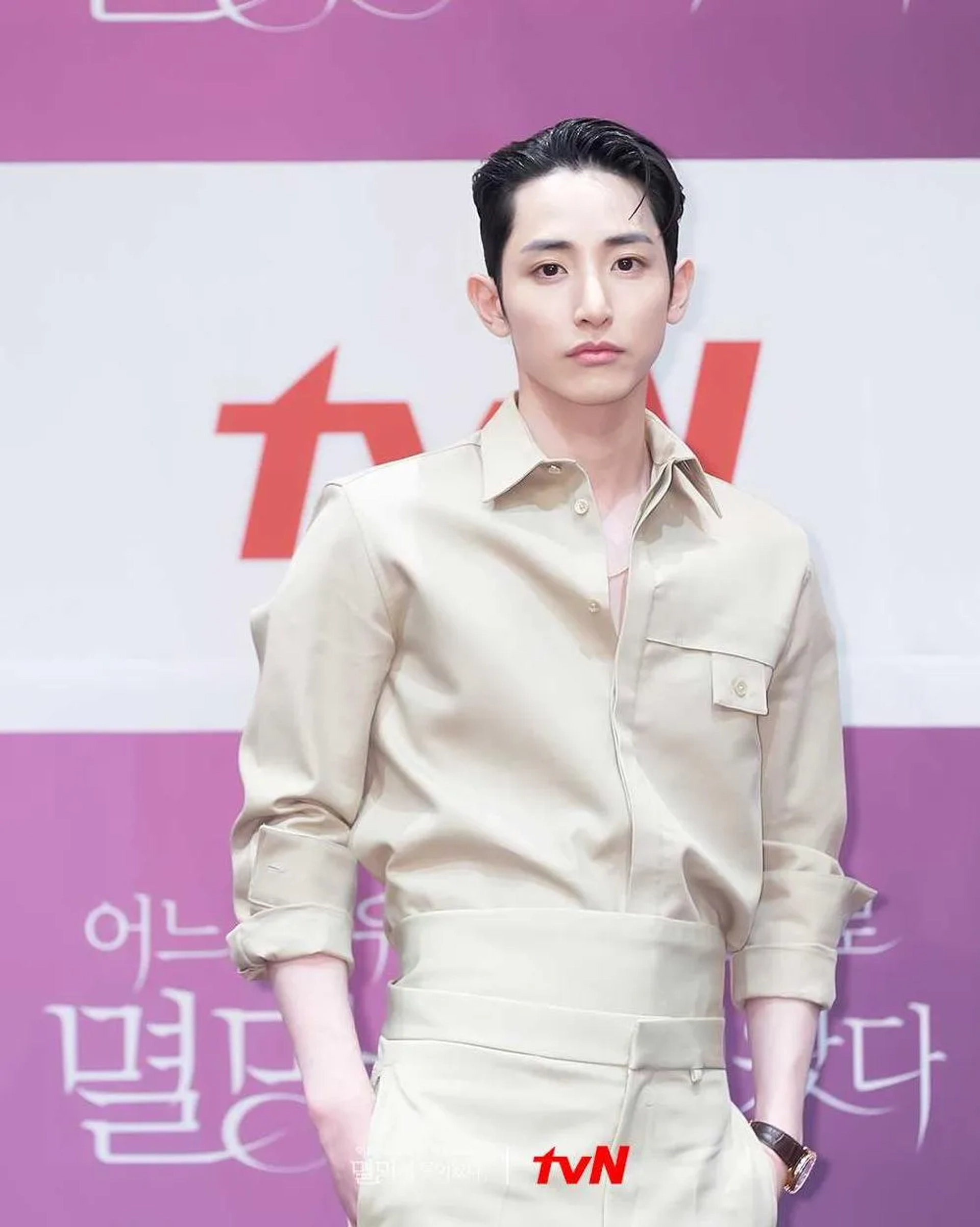 Lee Soo-hyuk at an event for Doom at Your Service (2021)