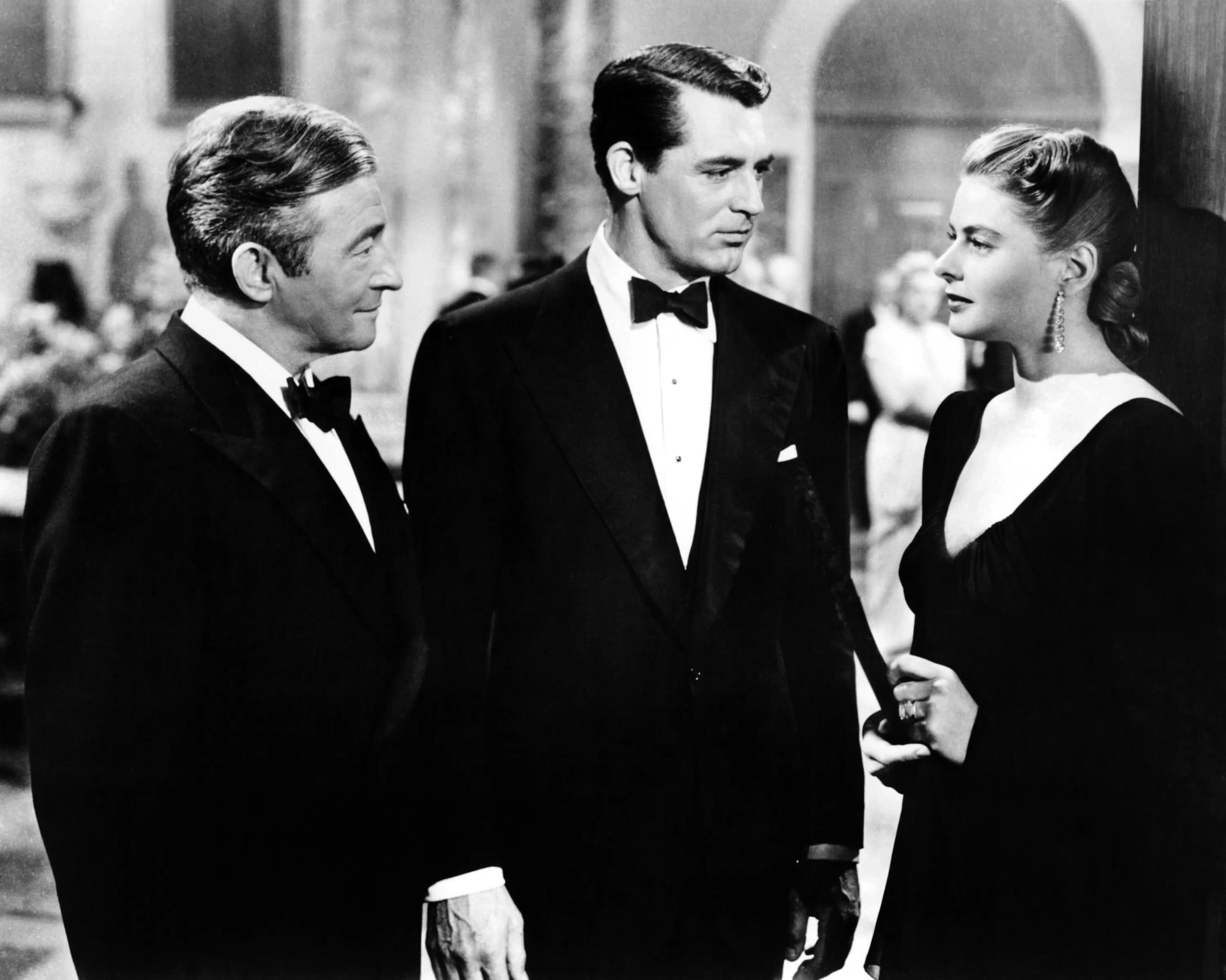 Ingrid Bergman, Cary Grant, and Claude Rains in Notorious (1946)