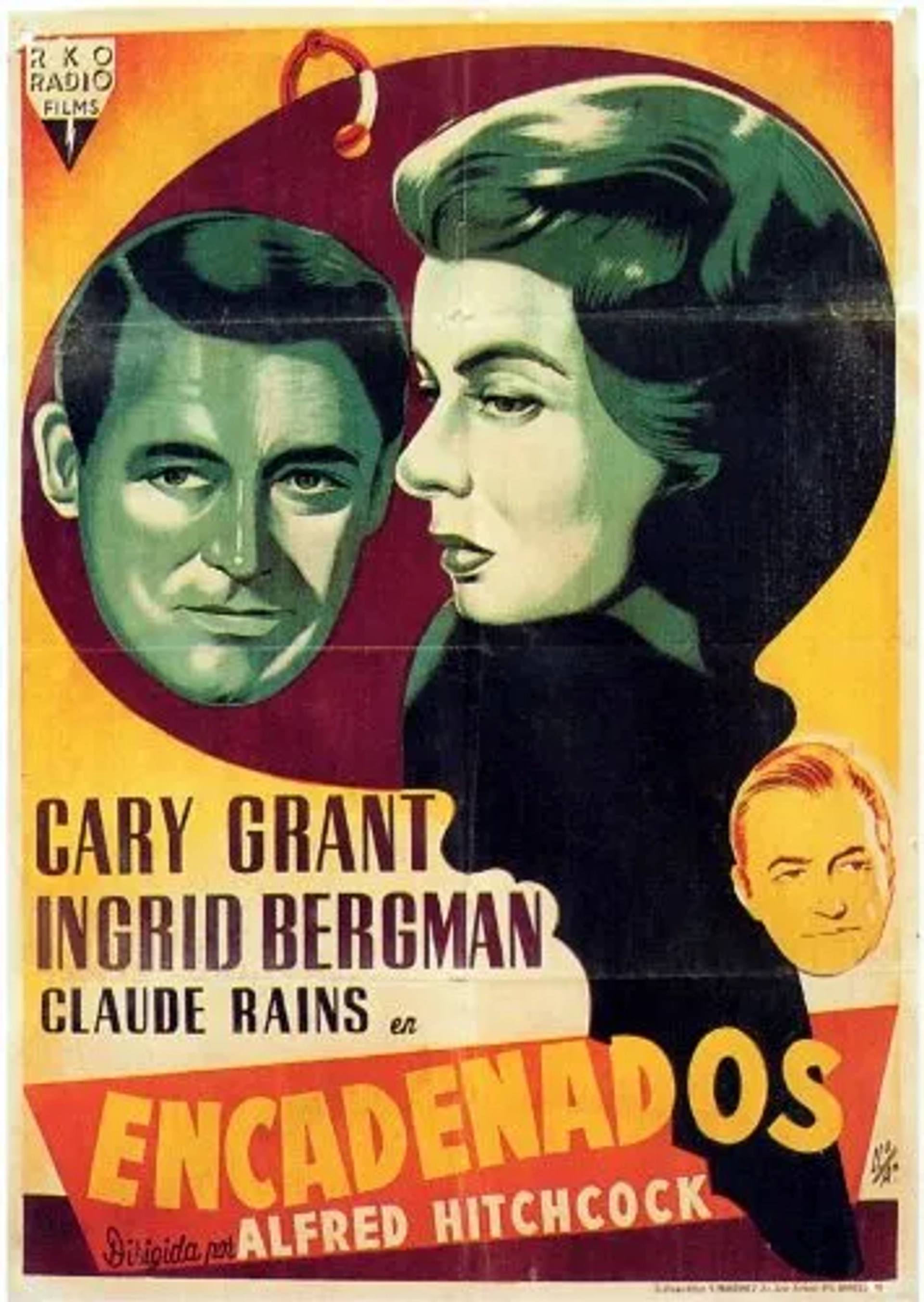 Ingrid Bergman, Cary Grant, and Claude Rains in Notorious (1946)