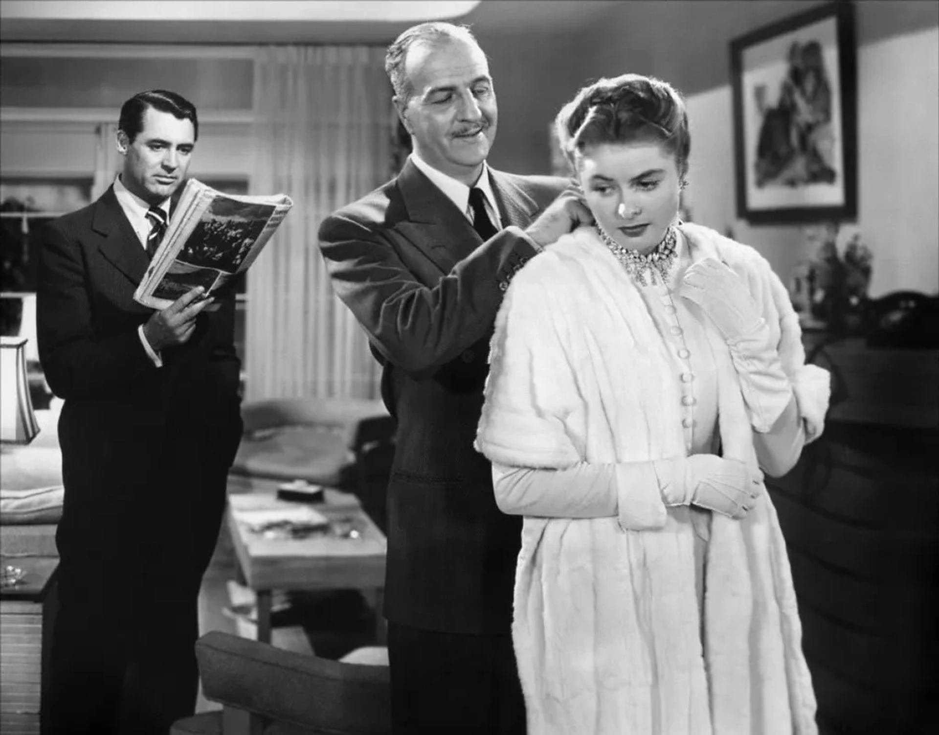 Ingrid Bergman, Cary Grant, and Louis Calhern in Notorious (1946)