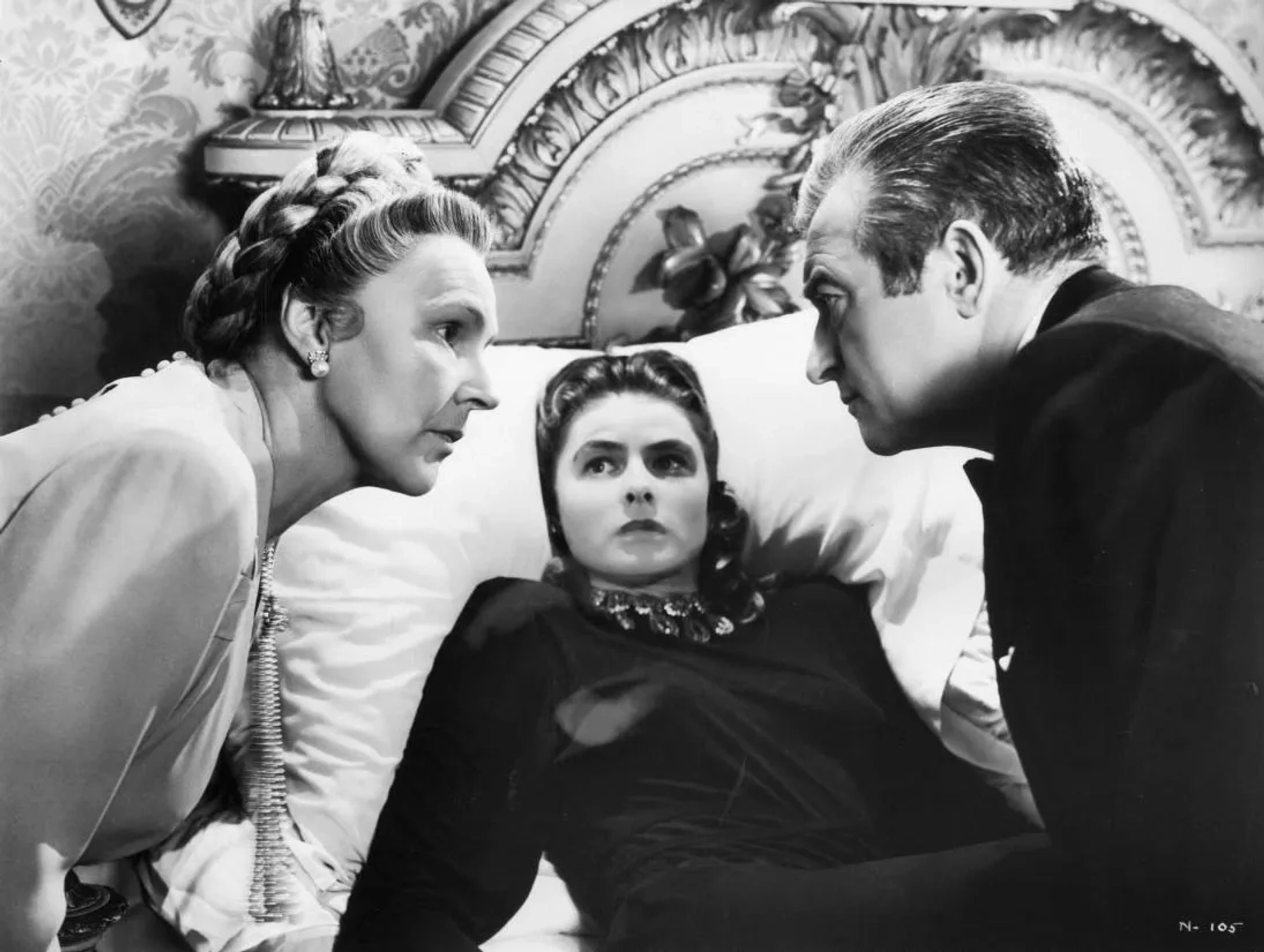 Ingrid Bergman, Claude Rains, and Leopoldine Konstantin in Notorious (1946)