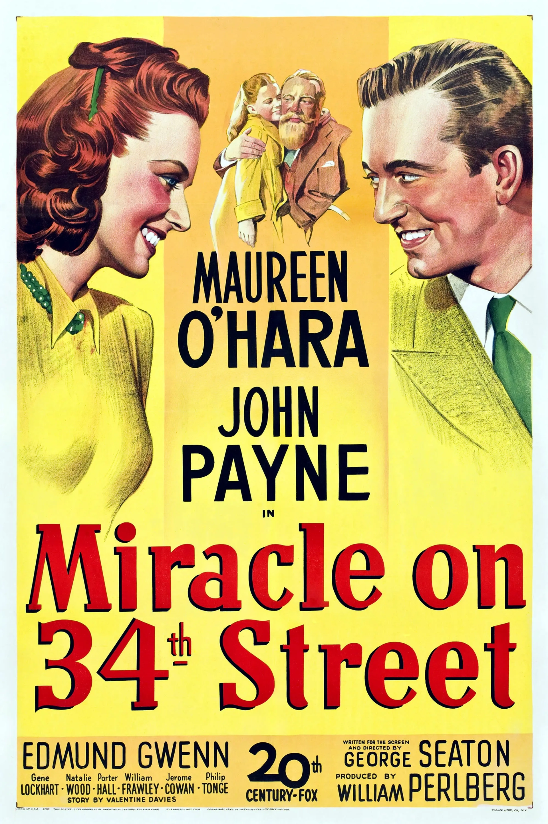 Maureen O'Hara and John Payne in Miracle on 34th Street (1947)