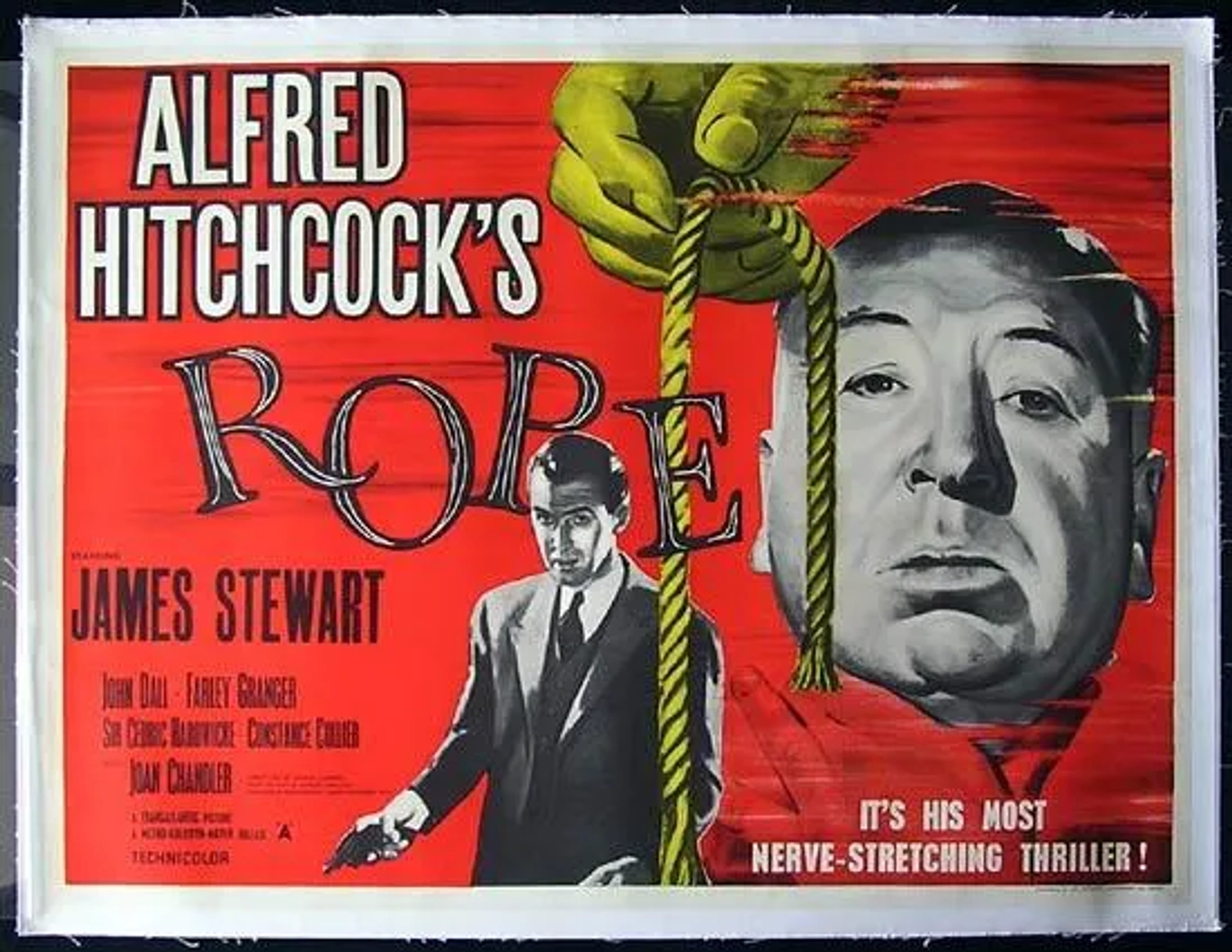 Alfred Hitchcock and James Stewart in Rope (1948)