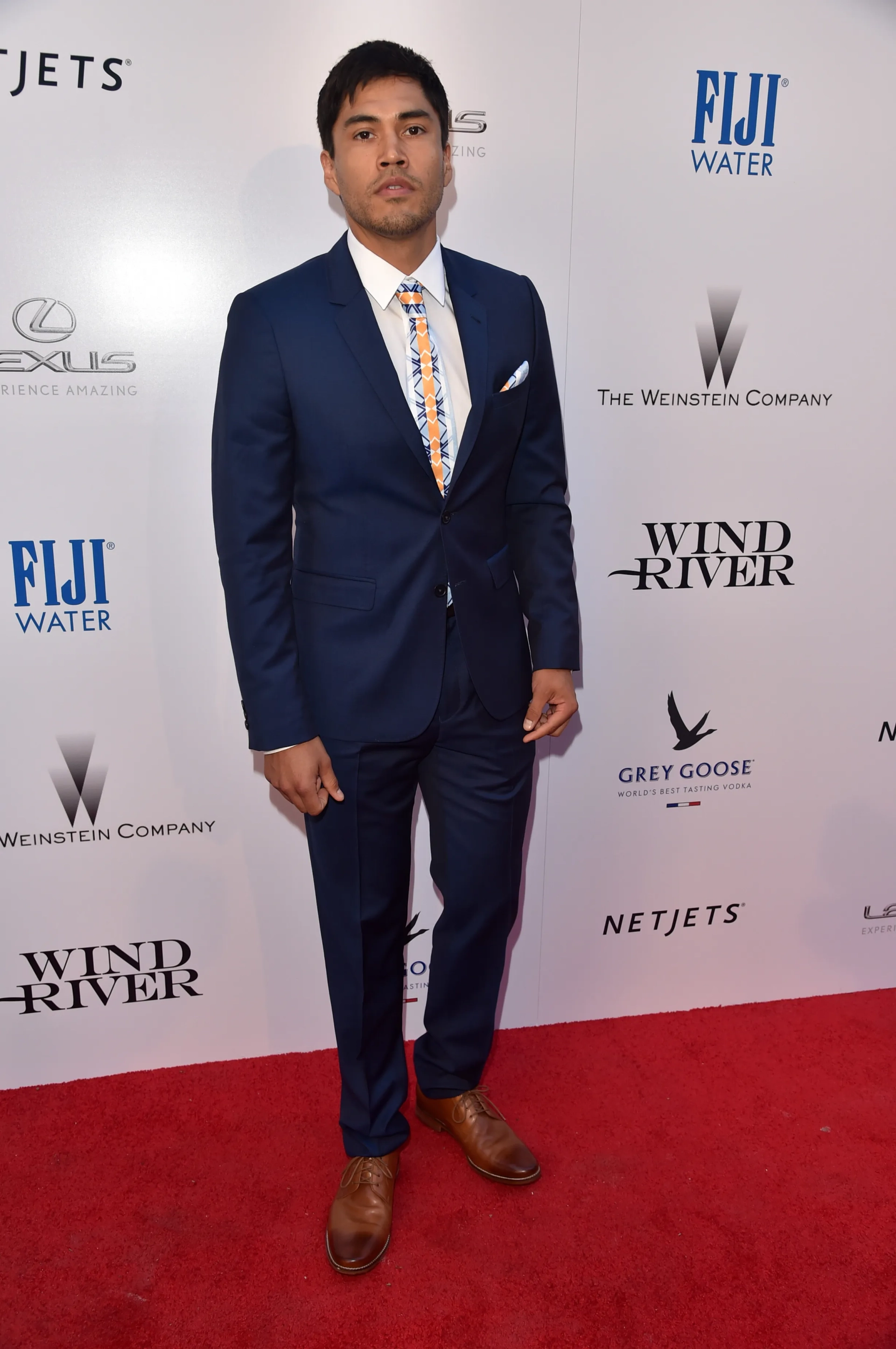 Martin Sensmeier at an event for Wind River (2017)