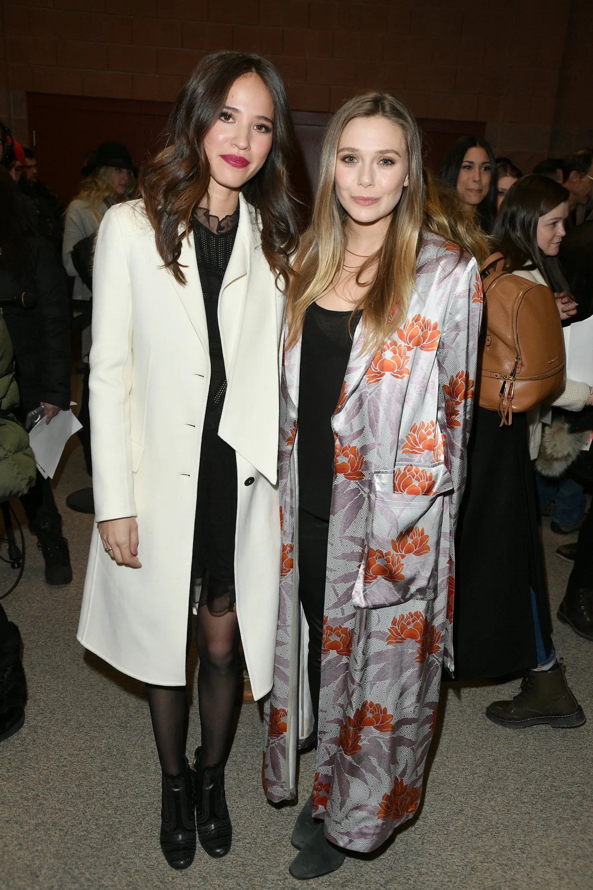 Elizabeth Olsen and Kelsey Asbille at an event for Wind River (2017)