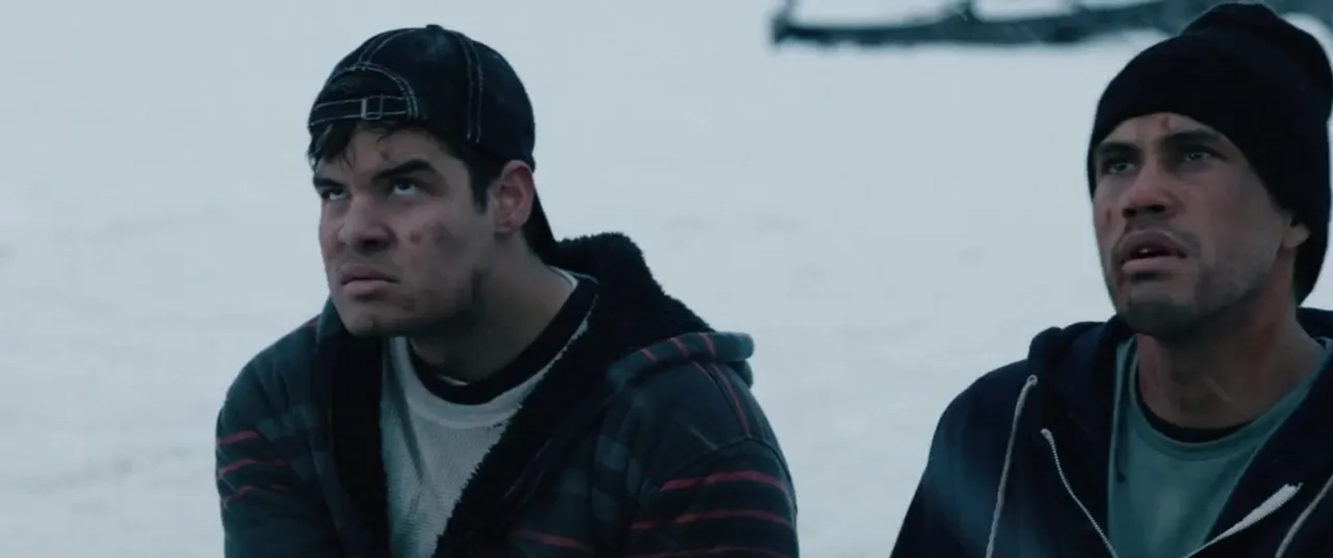 Martin Sensmeier and Tyler Laracca in Wind River (2017)