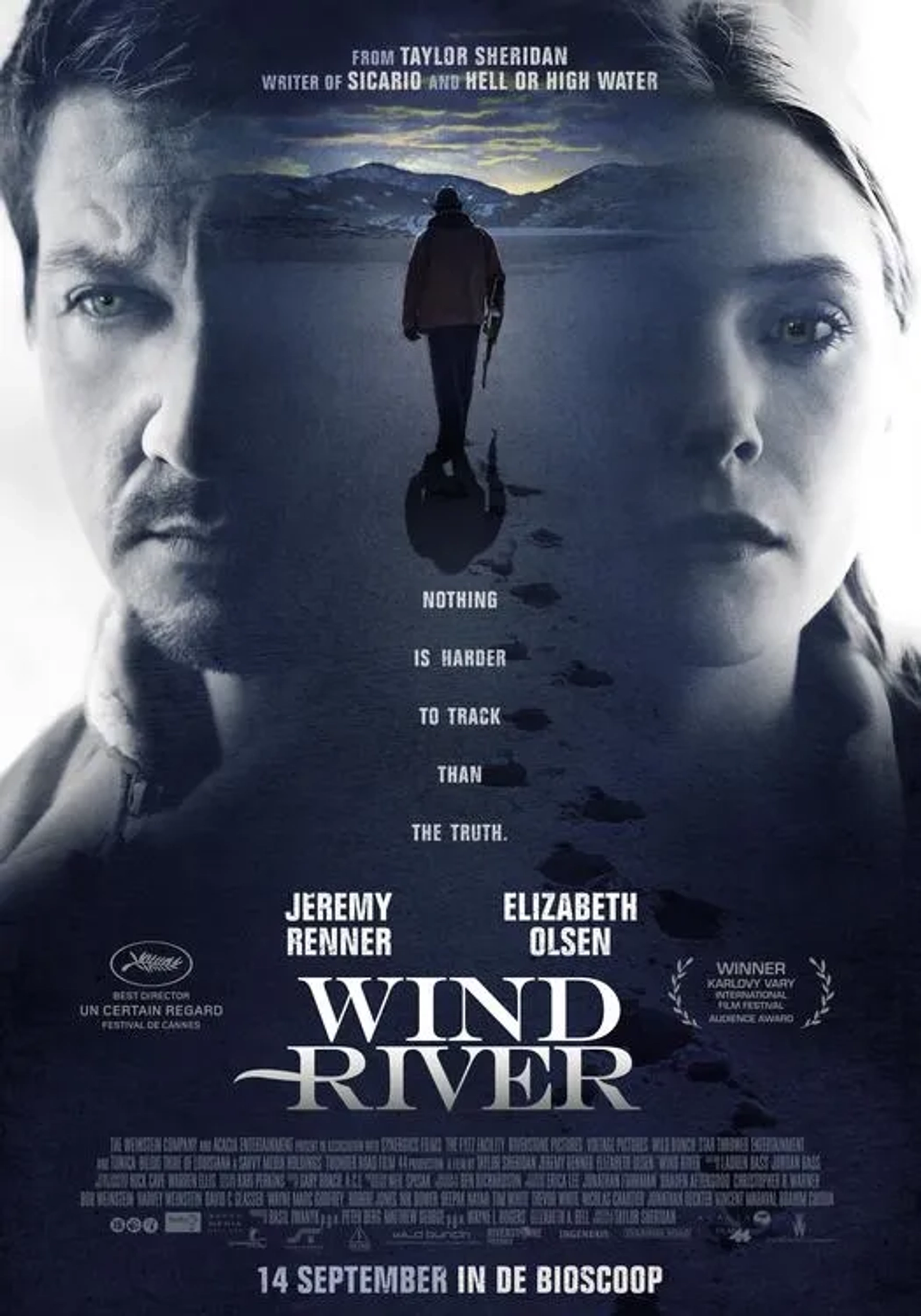 Elizabeth Olsen and Jeremy Renner in Wind River (2017)