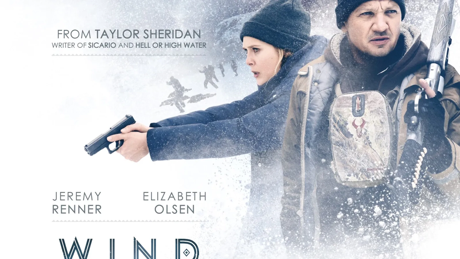 Elizabeth Olsen and Jeremy Renner in Wind River (2017)