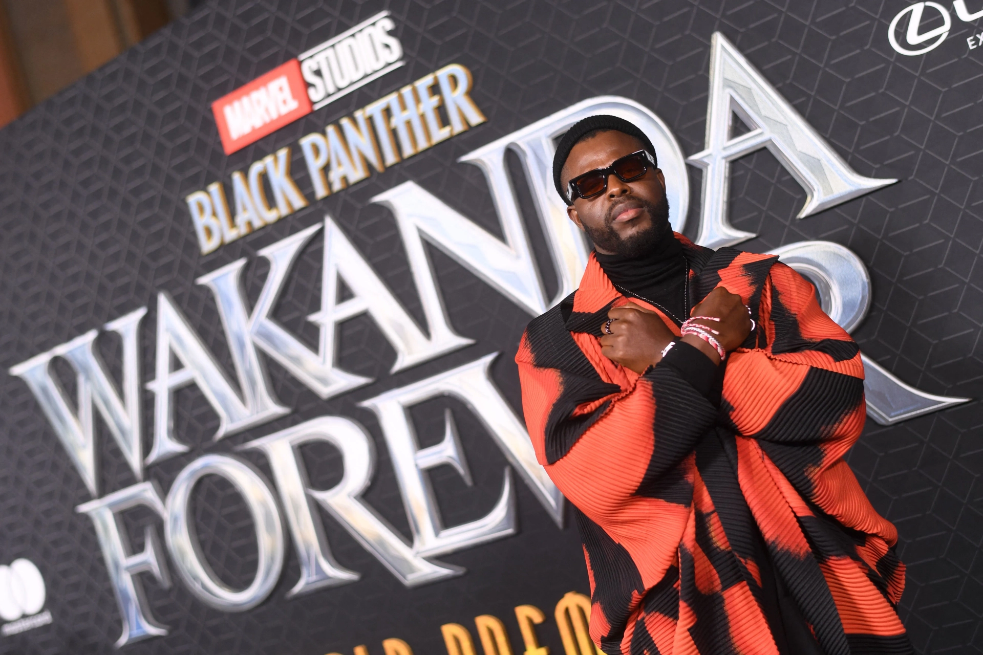 Winston Duke at an event for Black Panther: Wakanda Forever (2022)