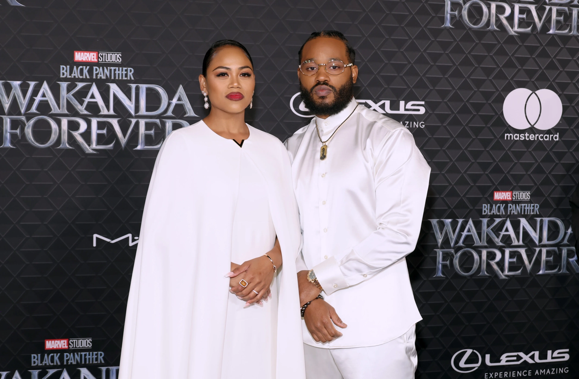 Zinzi Coogler and Ryan Coogler at an event for Black Panther: Wakanda Forever (2022)