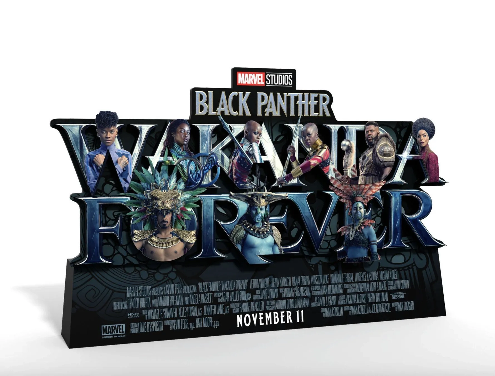 Angela Bassett, Florence Kasumba, Danai Gurira, Lupita Nyong'o, Tenoch Huerta, Alex Livinalli, Letitia Wright, Mabel Cadena, and Winston Duke in Black Panther: Wakanda Forever (2022)