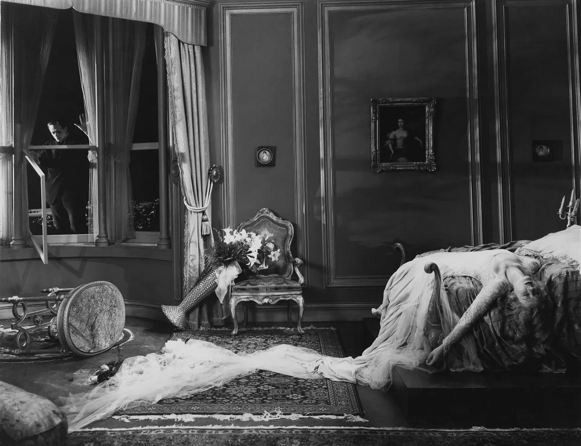 Boris Karloff and Mae Clarke in Frankenstein (1931)