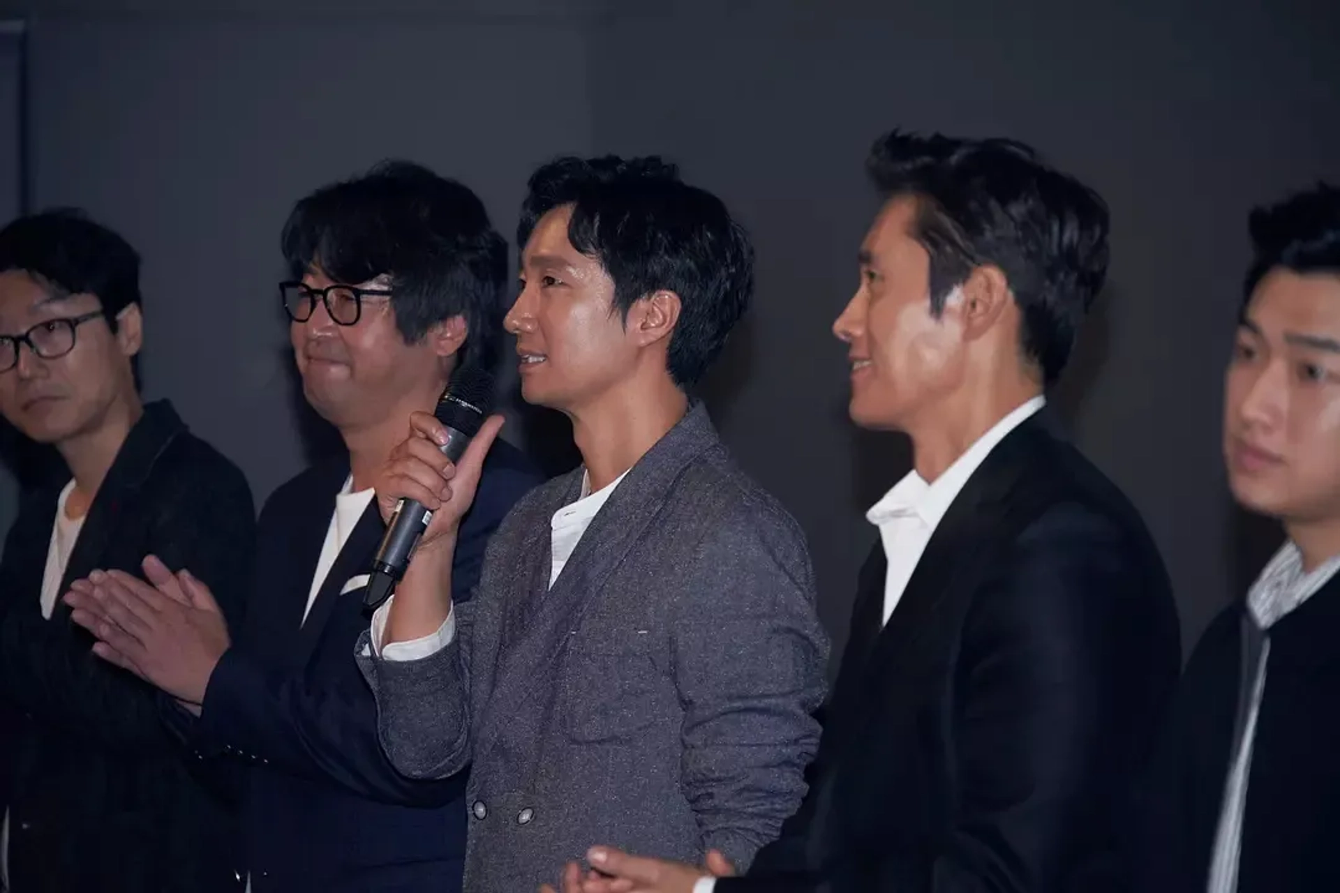 Lee Byung-hun, Park Hae-il, and Kim Yoon-seok at an event for The Fortress (2017)