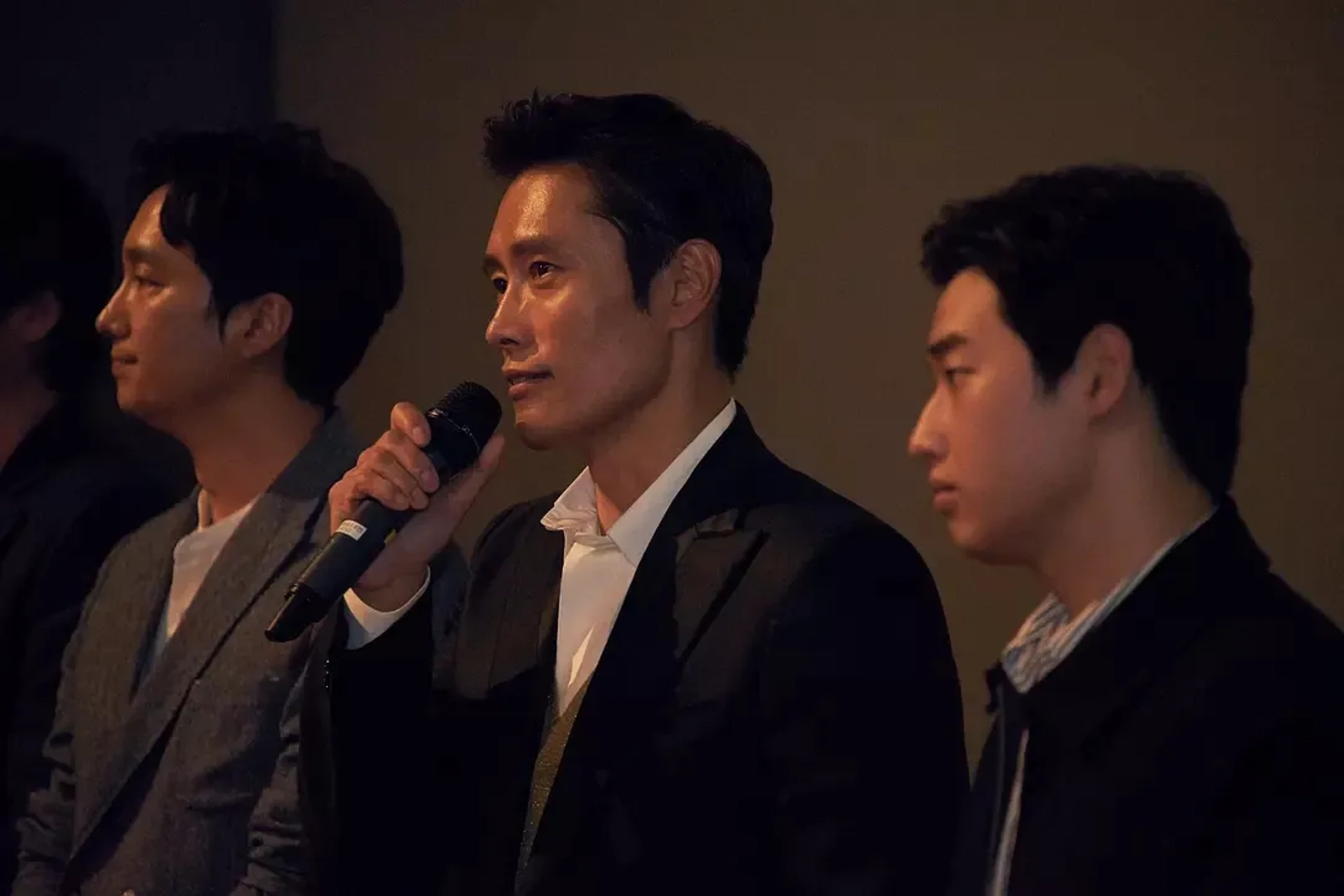 Lee Byung-hun and Park Hae-il at an event for The Fortress (2017)