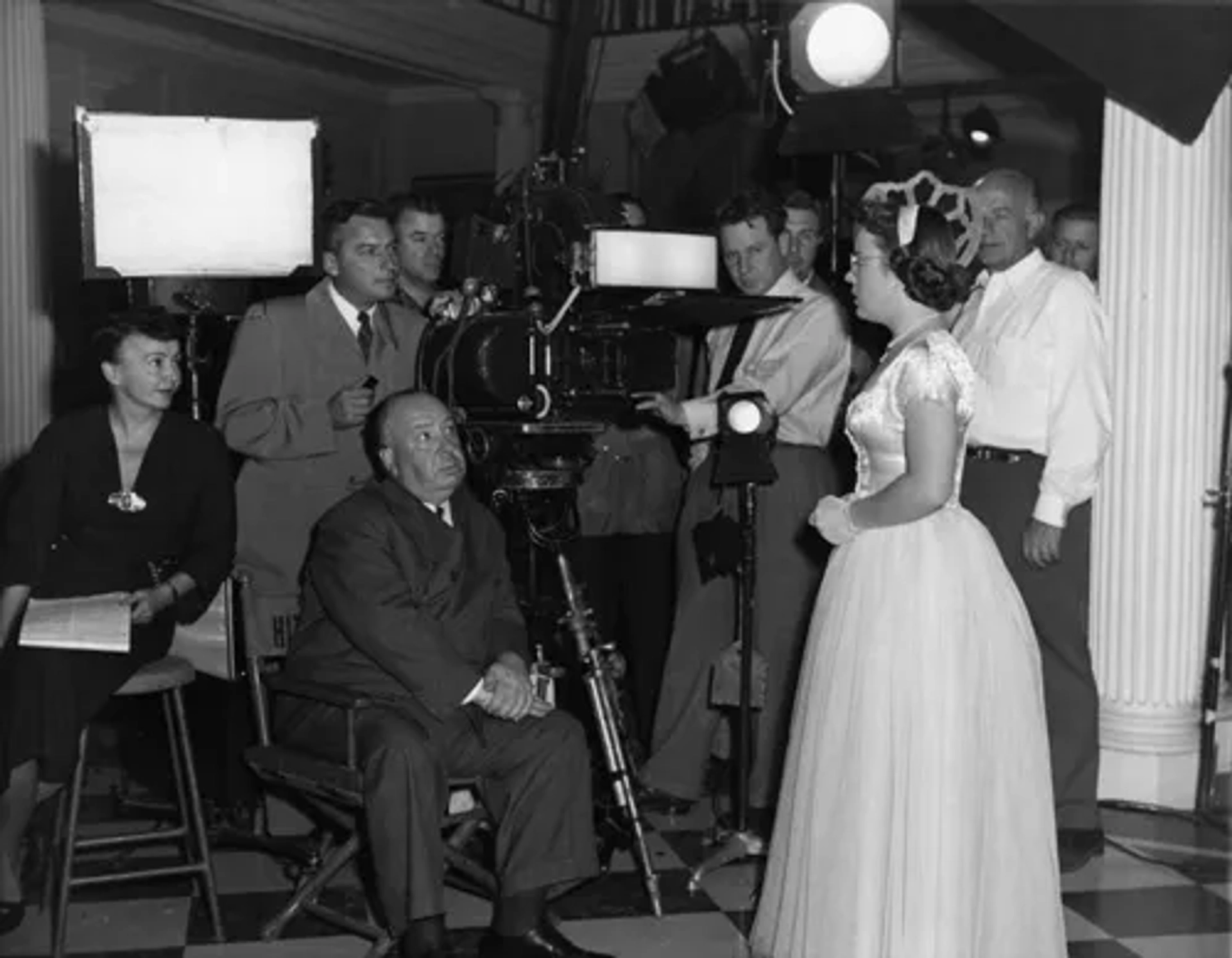 Alfred Hitchcock and Patricia Hitchcock in Strangers on a Train (1951)