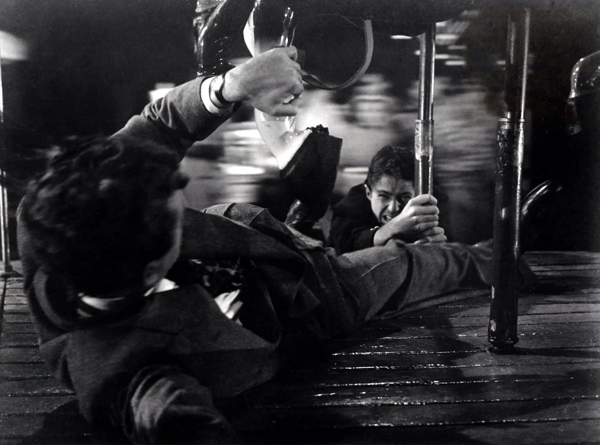 Farley Granger and Robert Walker in Strangers on a Train (1951)