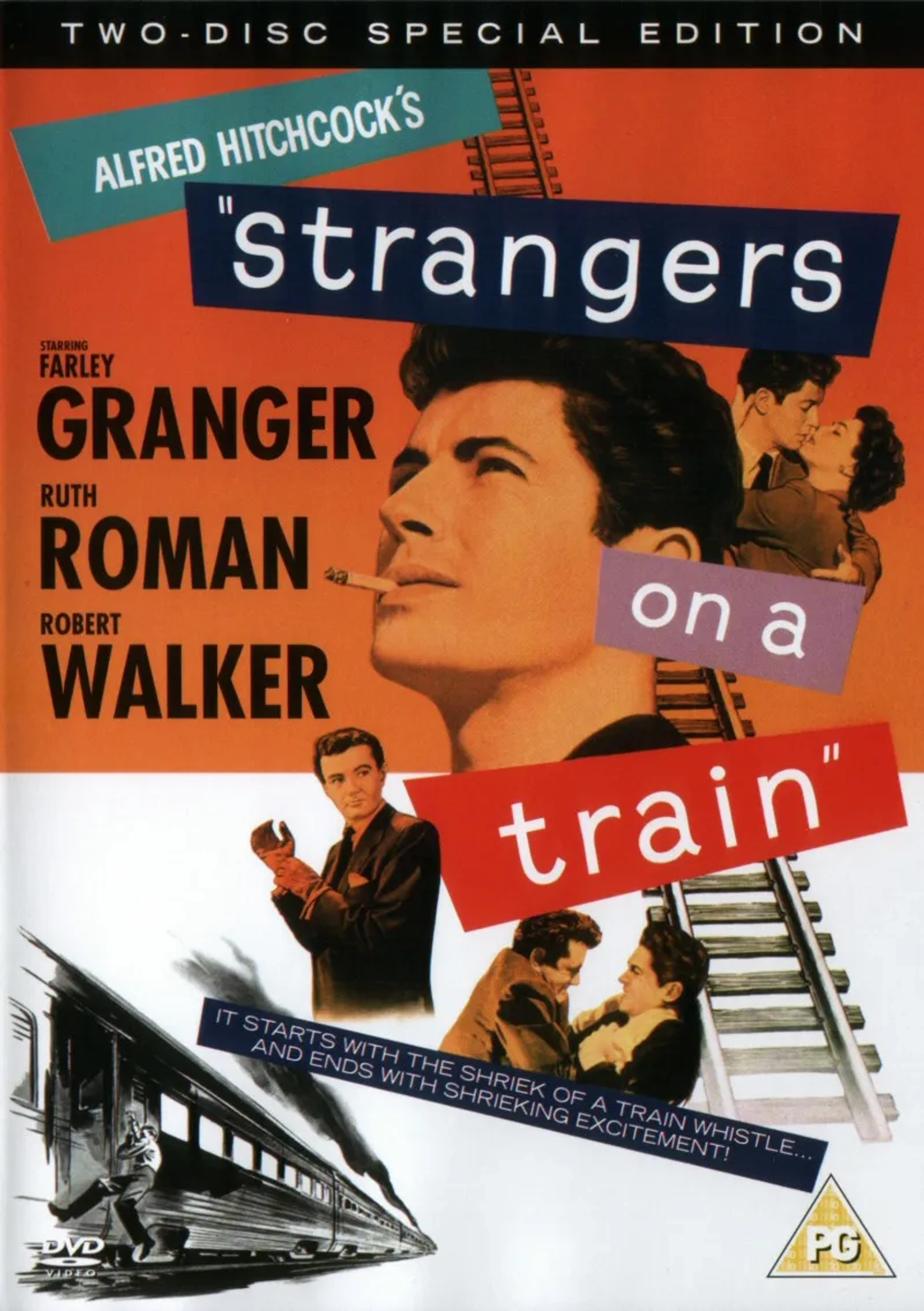 Farley Granger, Ruth Roman, and Robert Walker in Strangers on a Train (1951)