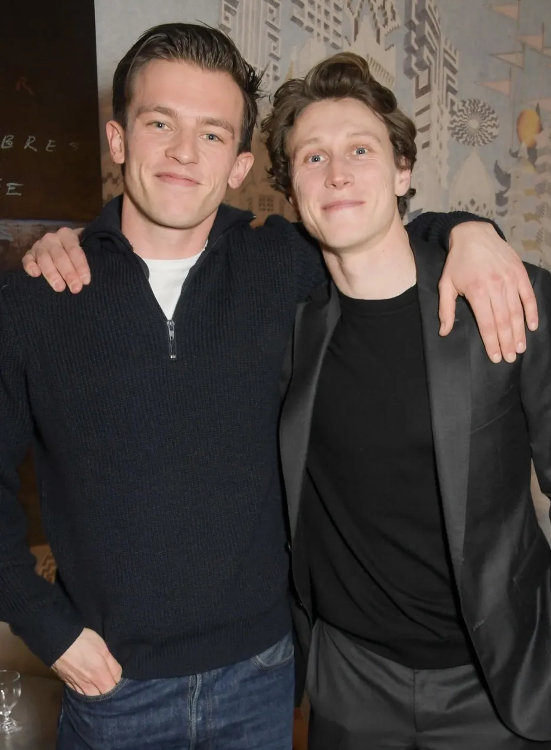 George MacKay and Jannis Niewöhner at an event for Munich: The Edge of War (2021)