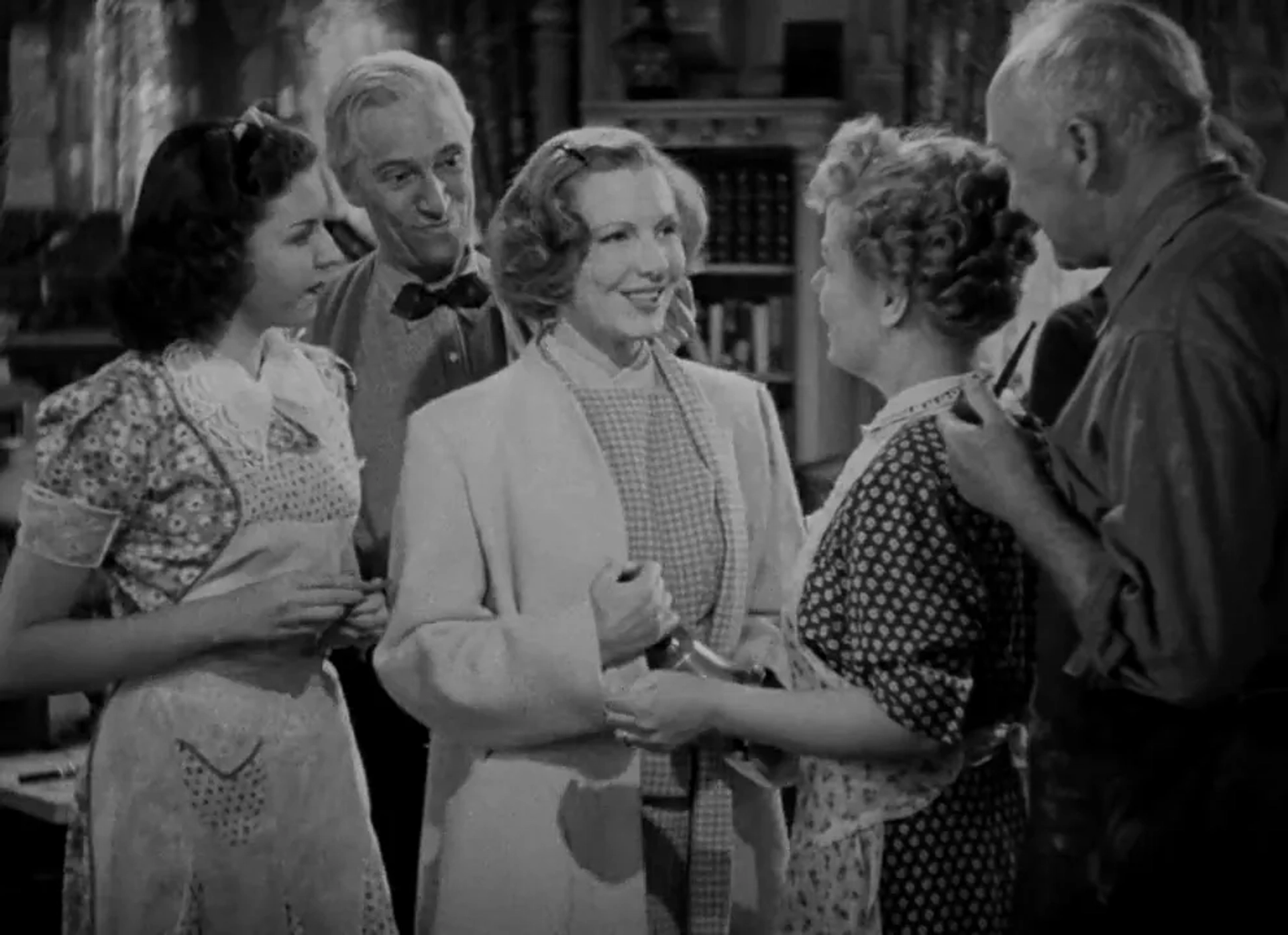 Jean Arthur, Spring Byington, Samuel S. Hinds, Halliwell Hobbes, Ann Miller, and Dub Taylor in You Can't Take It with You (1938)