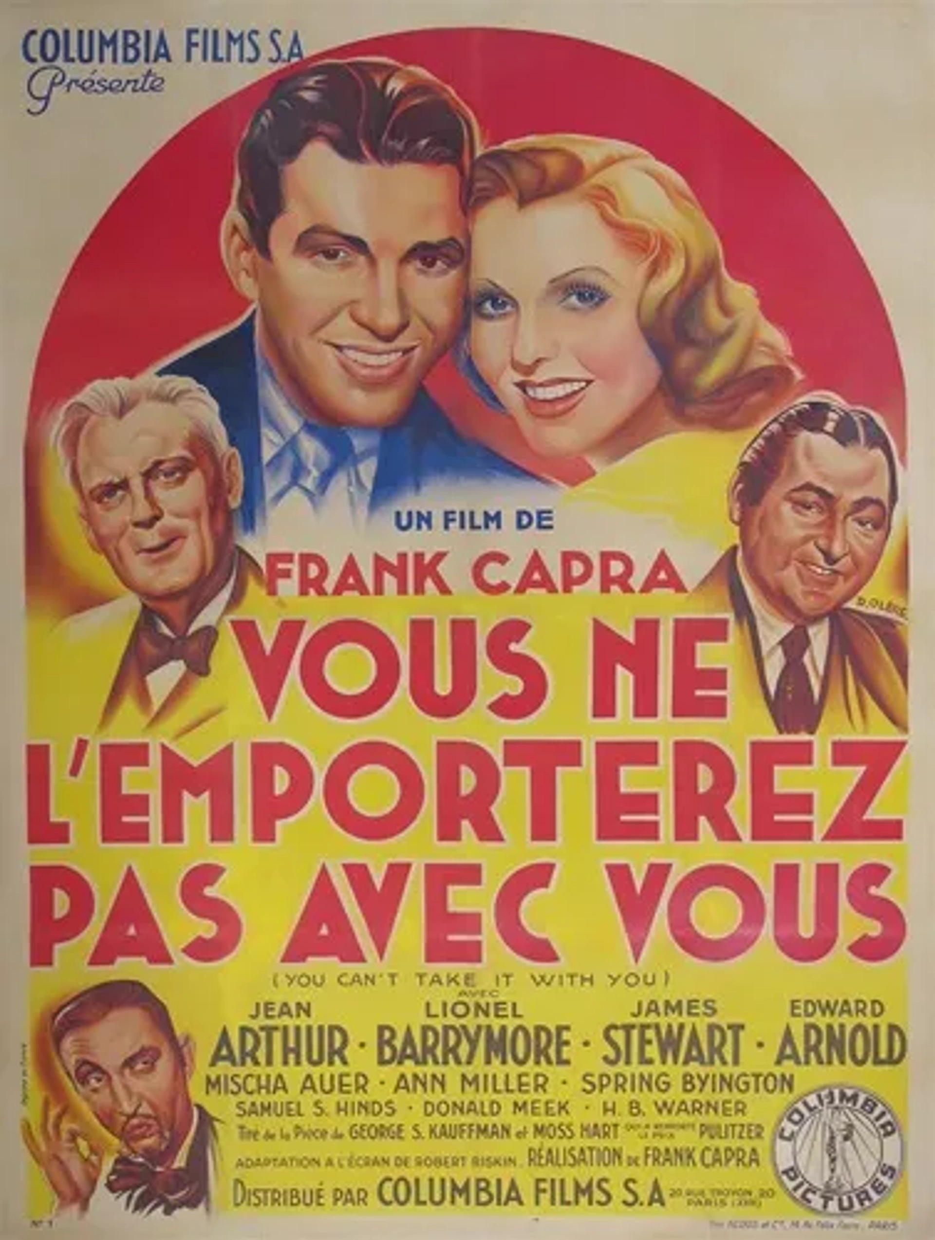 James Stewart, Jean Arthur, Lionel Barrymore, Edward Arnold, and Mischa Auer in You Can't Take It with You (1938)