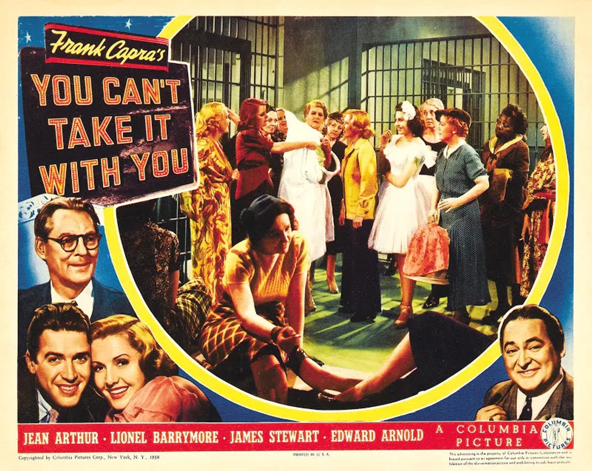 James Stewart, Jean Arthur, Lionel Barrymore, Spring Byington, Edward Arnold, Kay Deslys, Florence Dudley, Ann Miller, and Lillian Yarbo in You Can't Take It with You (1938)